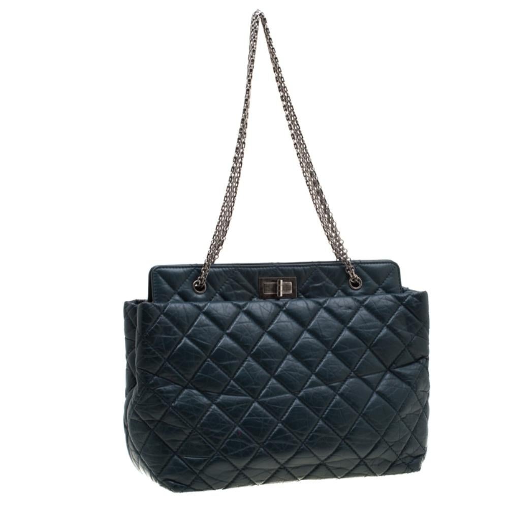 Black Exquisitely crafted from aged leather, this Reissue tote from Chanel bears their