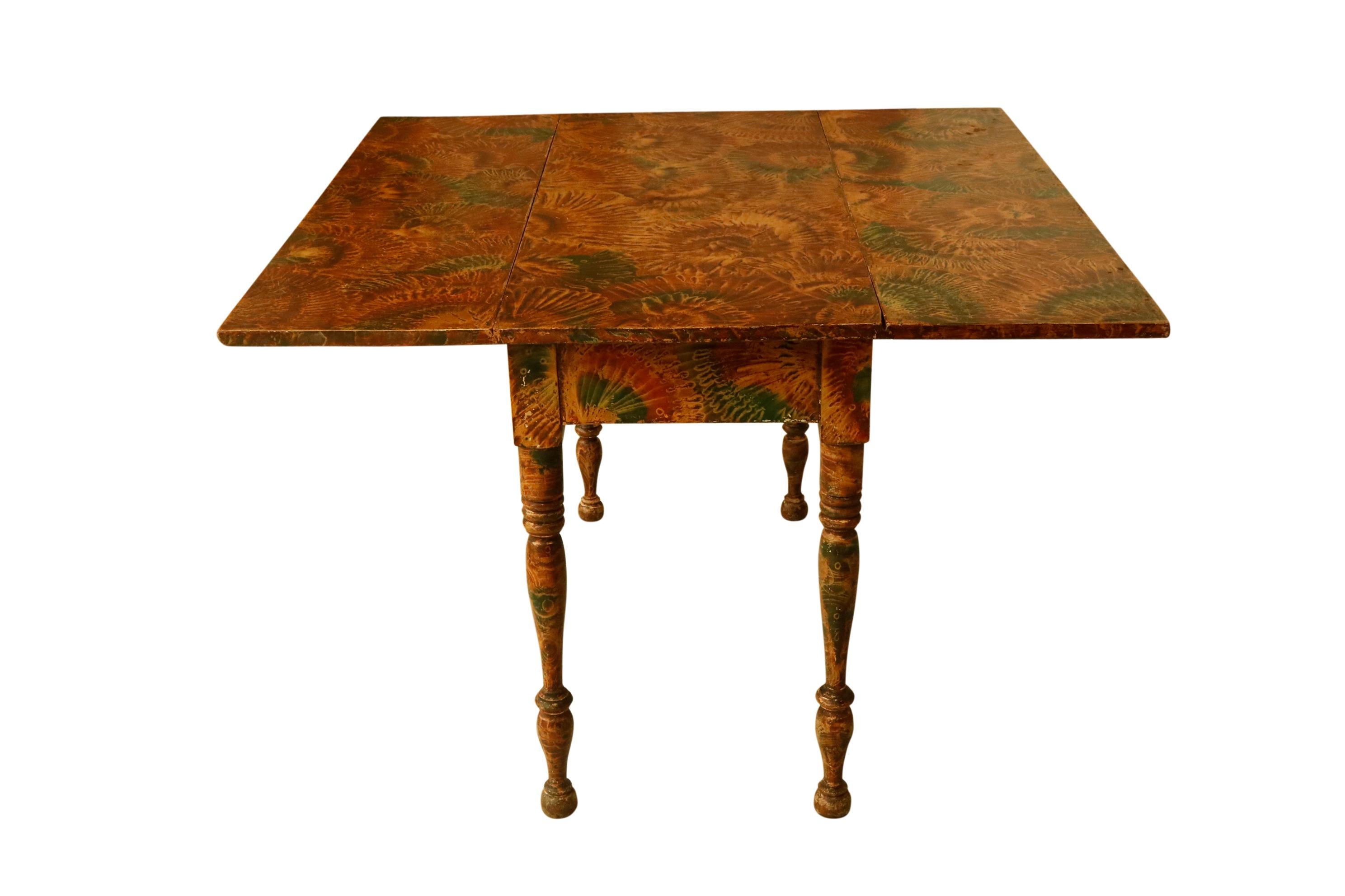 Hand-Painted Exquisitely Decorated 19th Century American Table For Sale