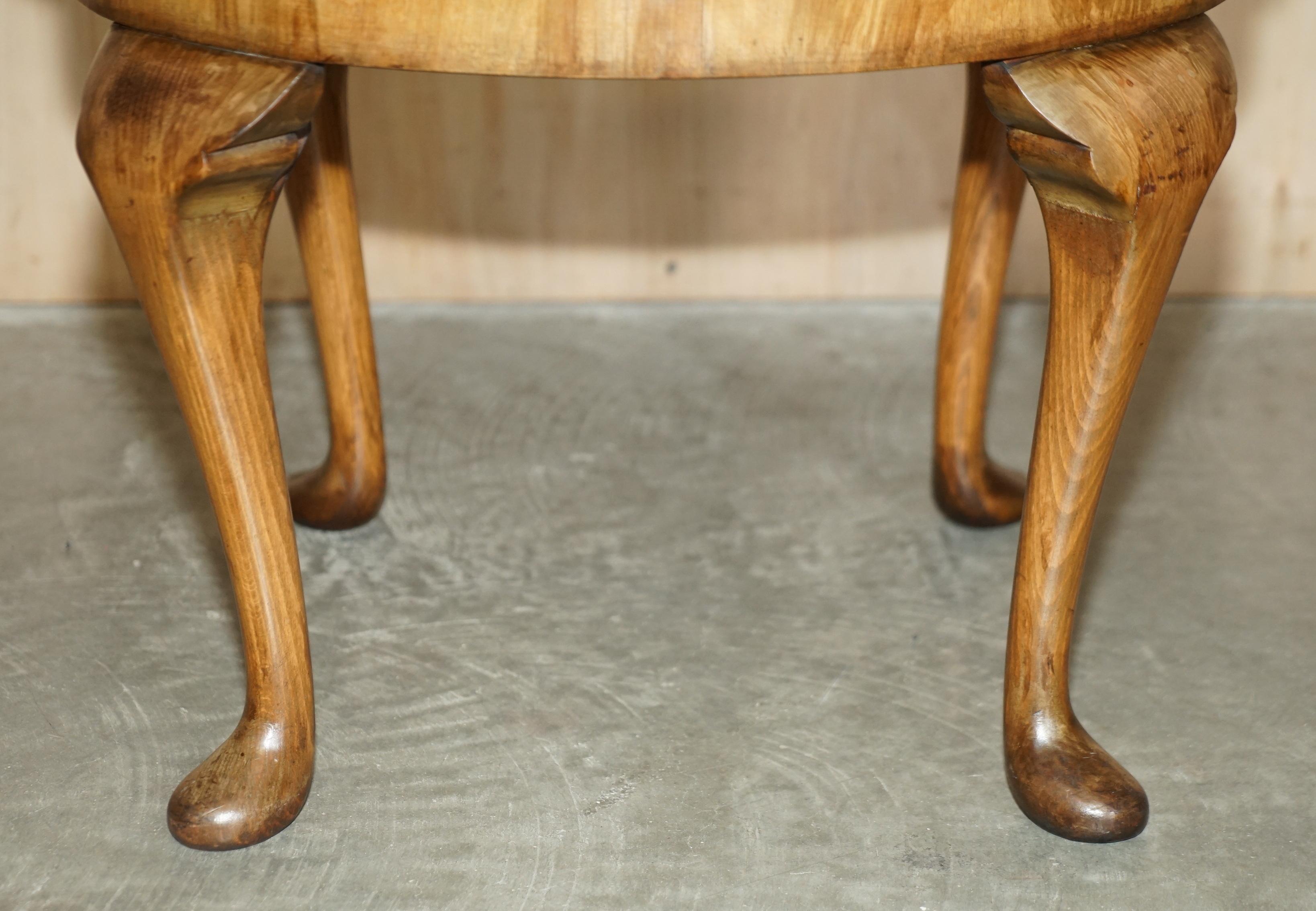 Hand-Crafted Exquisitely Hand Carved Burr Walnut Coffee Cocktail Table Cabriole Legs For Sale