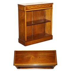 EXQUISITELY INLAID BRiGHTS OF NETTLEBED SHERATON REVIVAL DWARF OPEN BOOKCASE