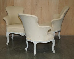 EXQUISITELY SHAPED ANTiQUE VICTORIAN 3 PERSON CONVERSATION TETE A TETE SOFA SEAT