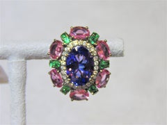 NWT $20, 000 18KT Magnificent Large 13CT Fancy Tanzanite Pink Sapphire Earrings