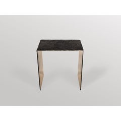 Contemporary Golden Bronze Stool with Dark Patinated Top by Niclas Wolf