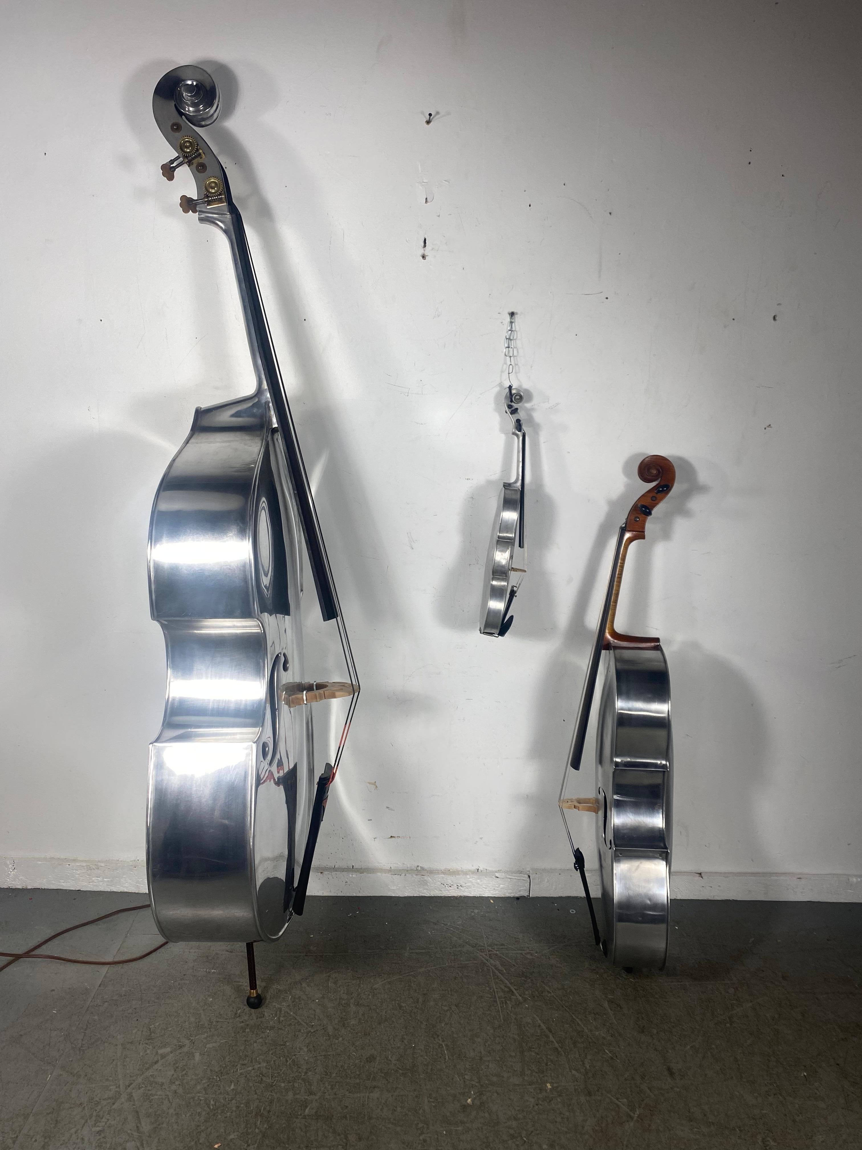 Exstremely Rare Collection Alcoa Aluminum String Instruments, Bass, Cello, Violin For Sale 1