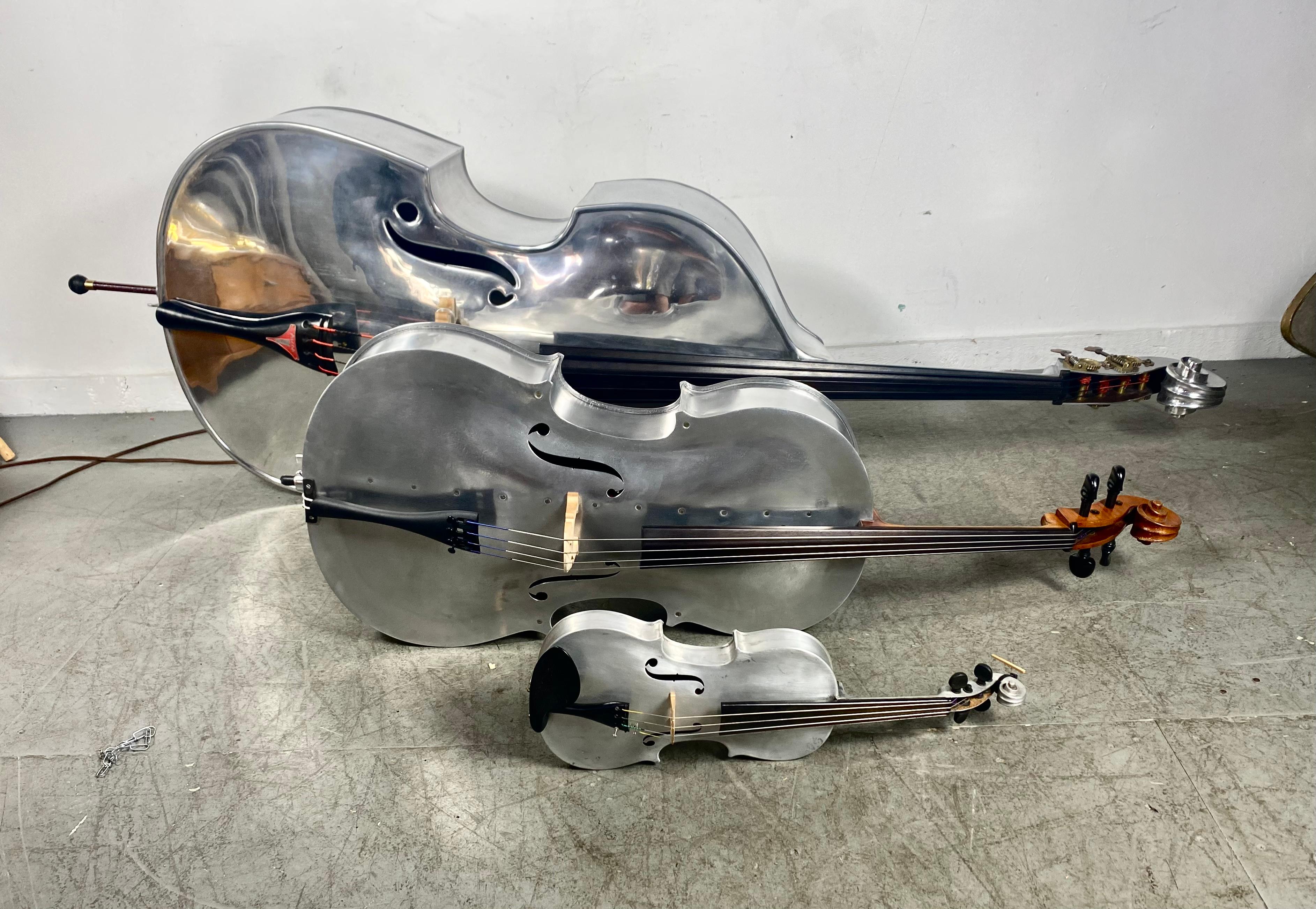Außergewöhnlich seltene Kollektion Alcoa-Aluminium- String- Instrumente,bass,cello, Violine (amerikanisch) im Angebot