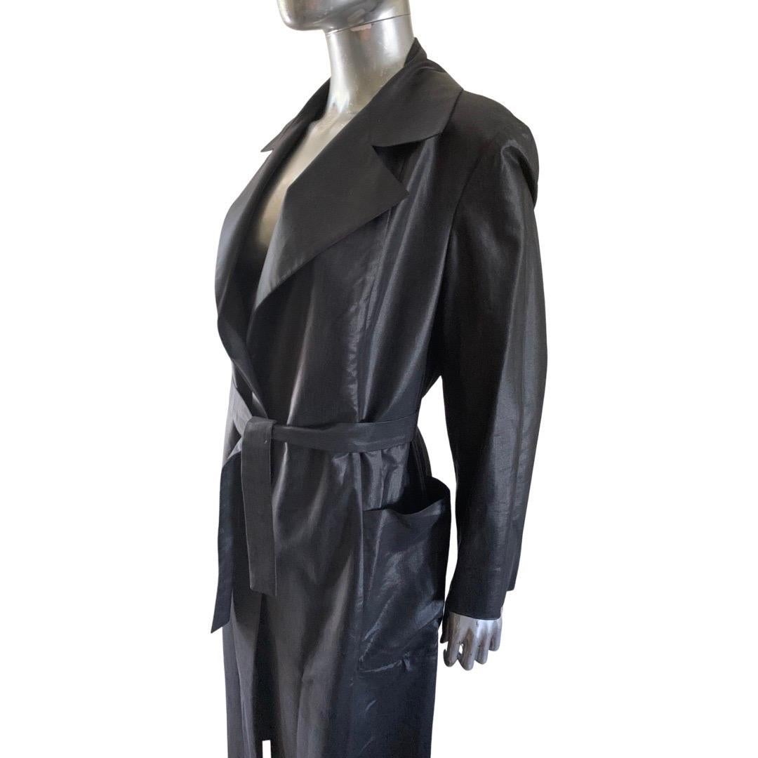 Extē Collection Italy Black Sexy Trench Coat Size 8 For Sale 1