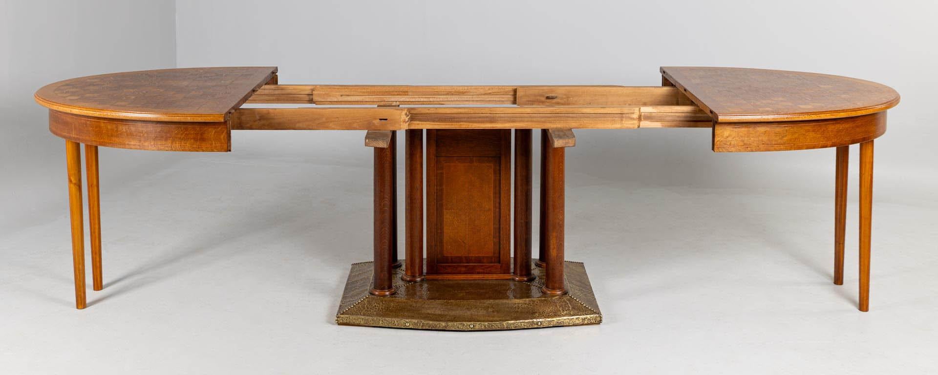 Mesa de comedor extensible Art Decó, atribuida a Jozef de Coene, Bélgica, años 30 en venta 4