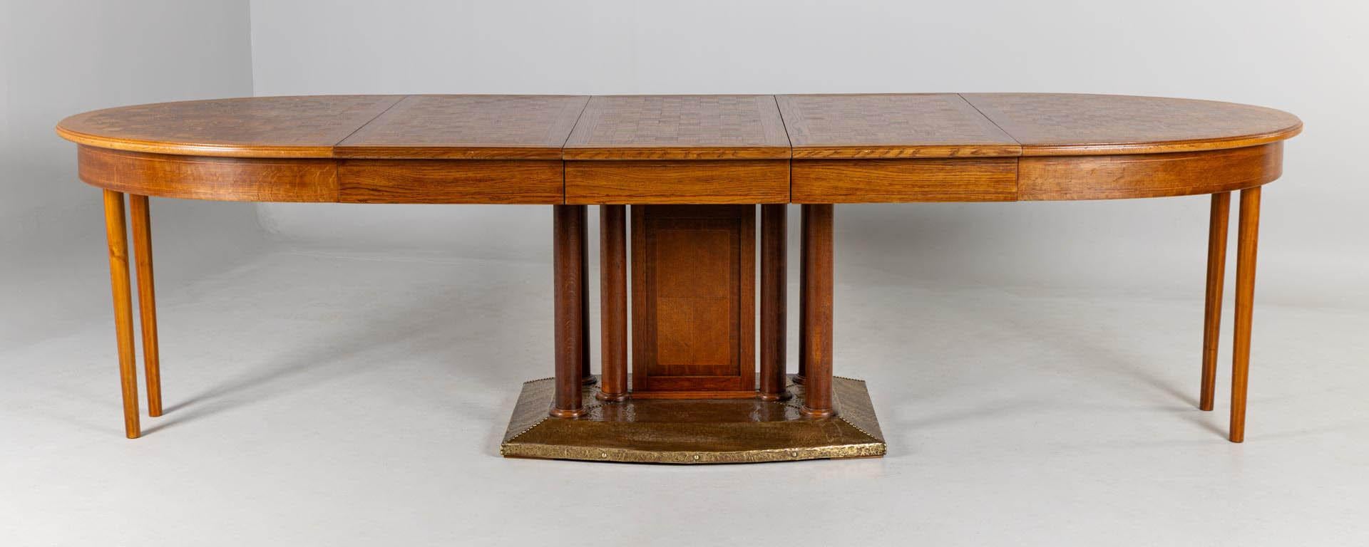 Mesa de comedor extensible Art Decó, atribuida a Jozef de Coene, Bélgica, años 30 en venta 5