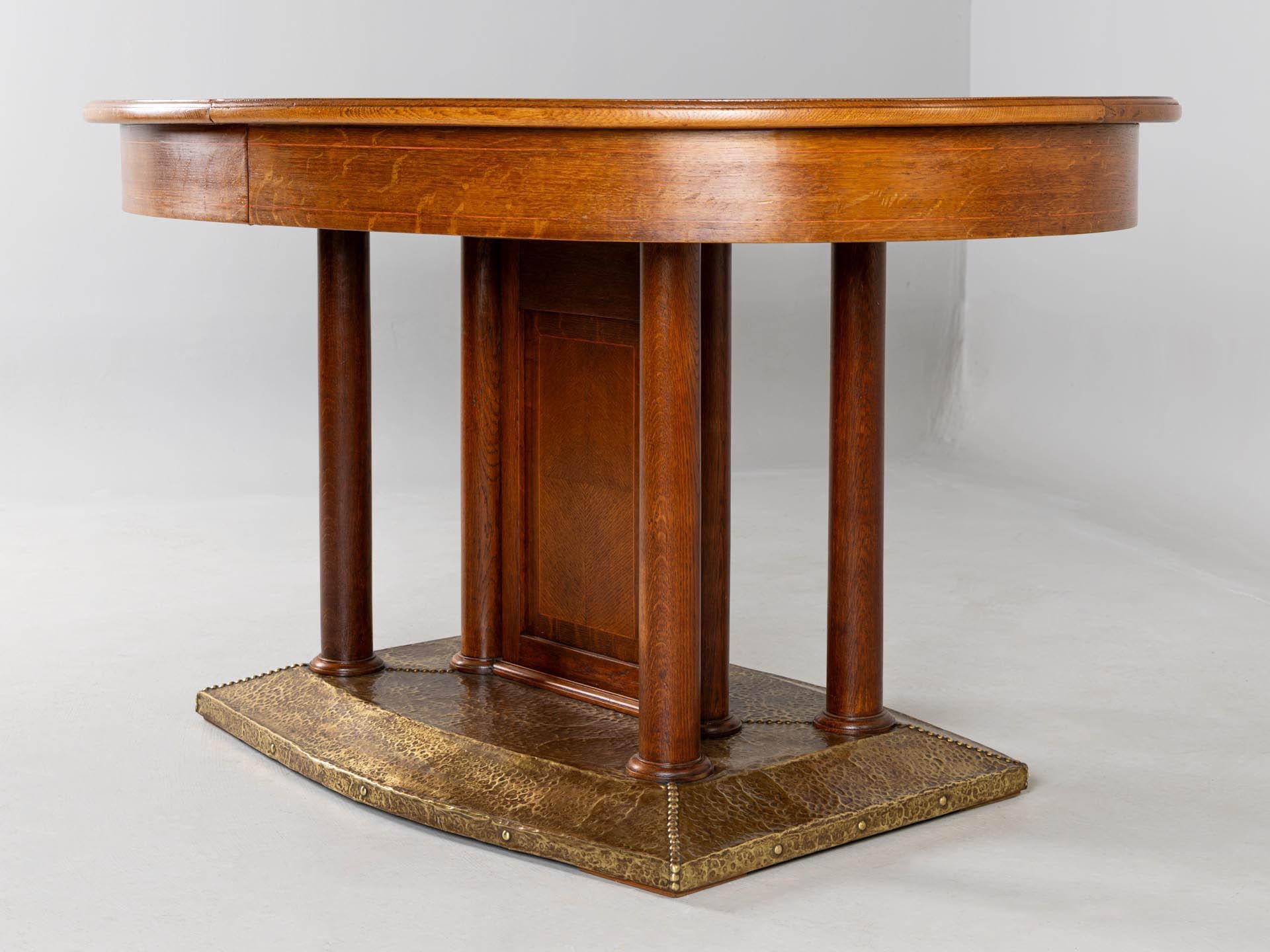 Mesa de comedor extensible Art Decó, atribuida a Jozef de Coene, Bélgica, años 30 en venta 6