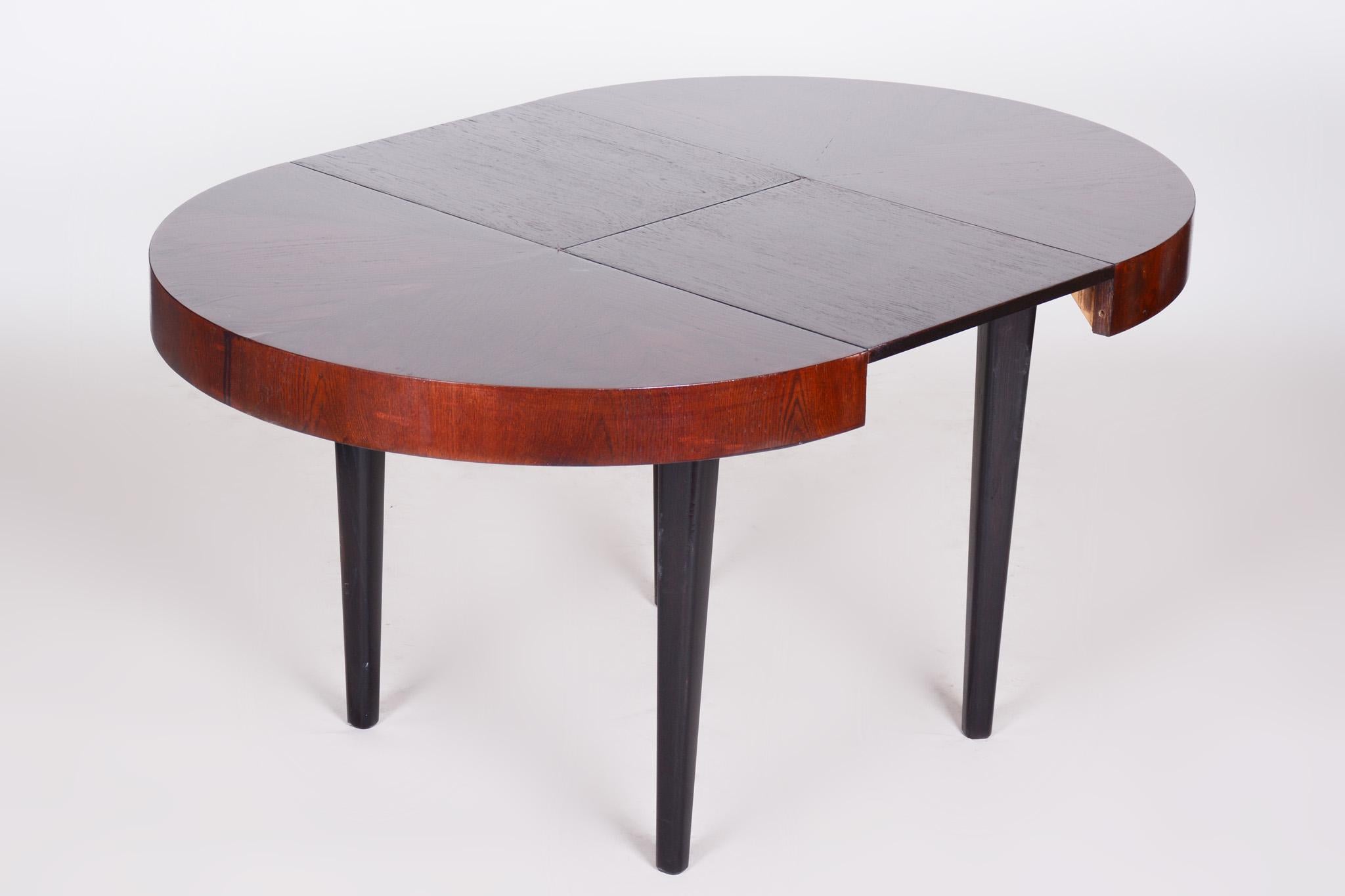 Extendable Art Deco Dining Table Designed by Jindřich Halabala, UP Závody, 1940s For Sale 4