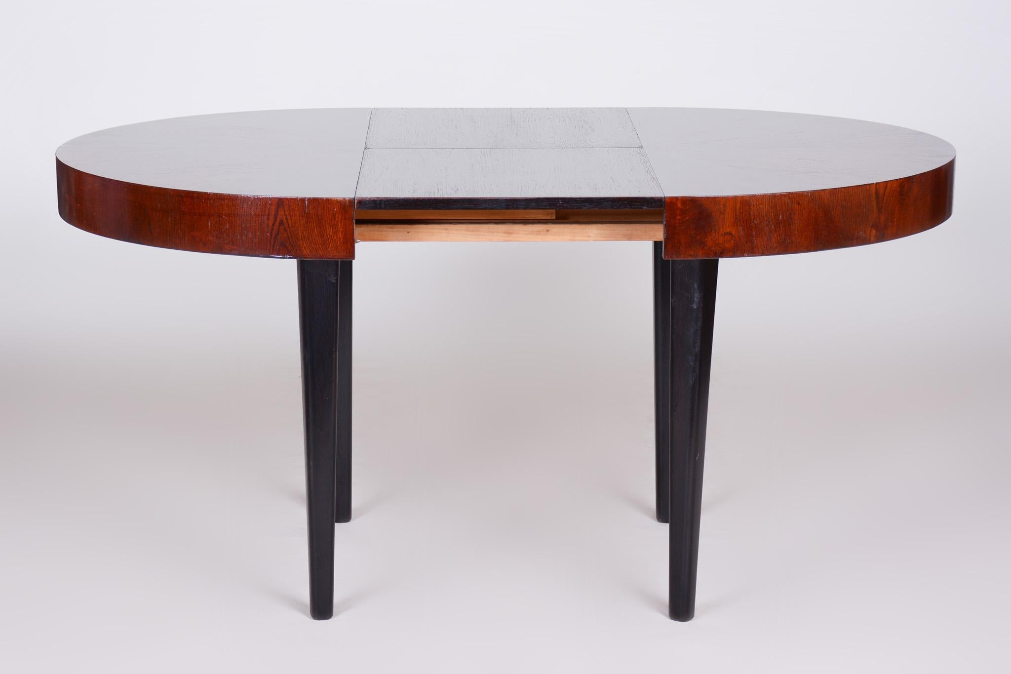 Extendable Art Deco Dining Table Designed by Jindřich Halabala, UP Závody, 1940s For Sale 1