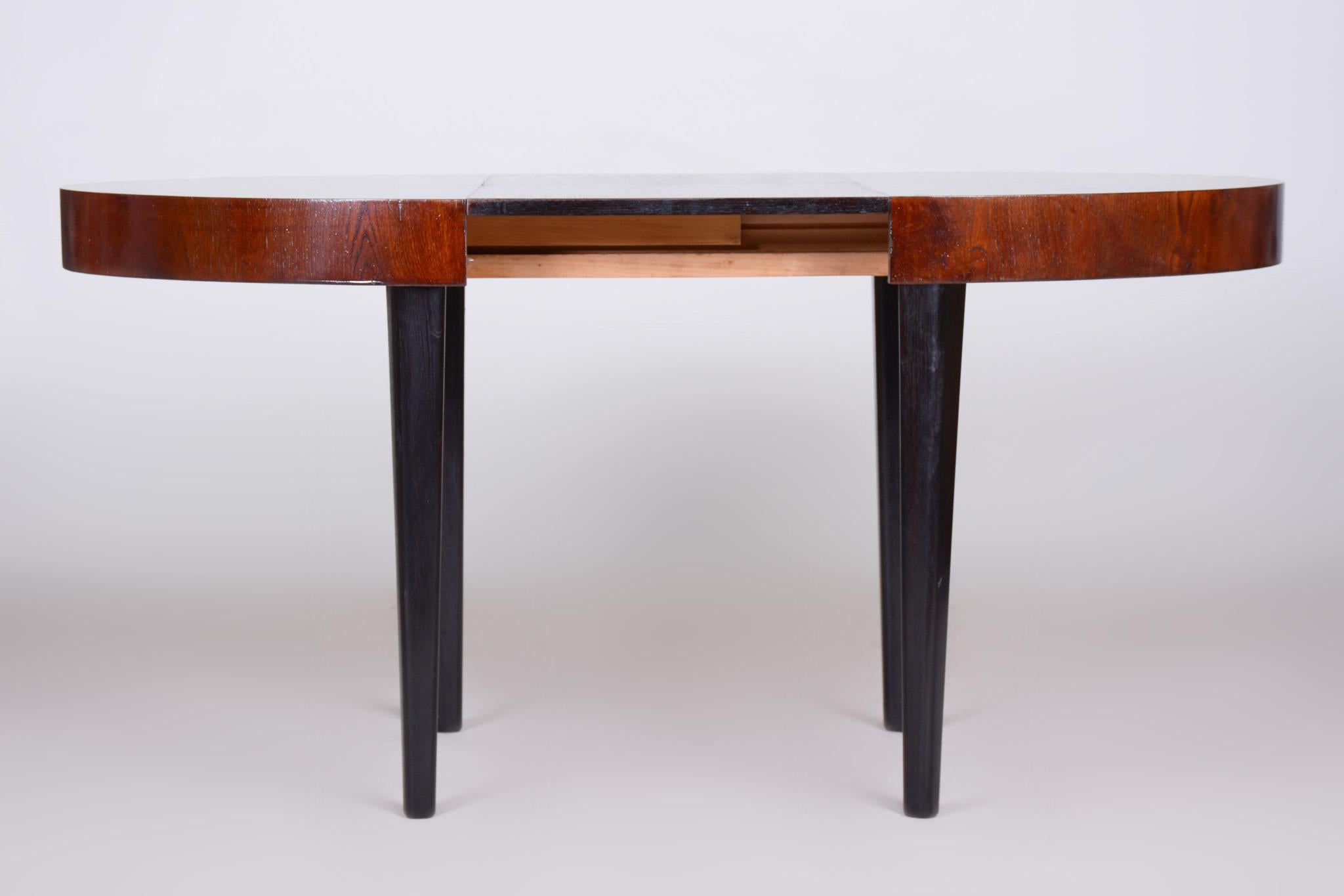 Extendable Art Deco Dining Table Designed by Jindřich Halabala, UP Závody, 1940s For Sale 2