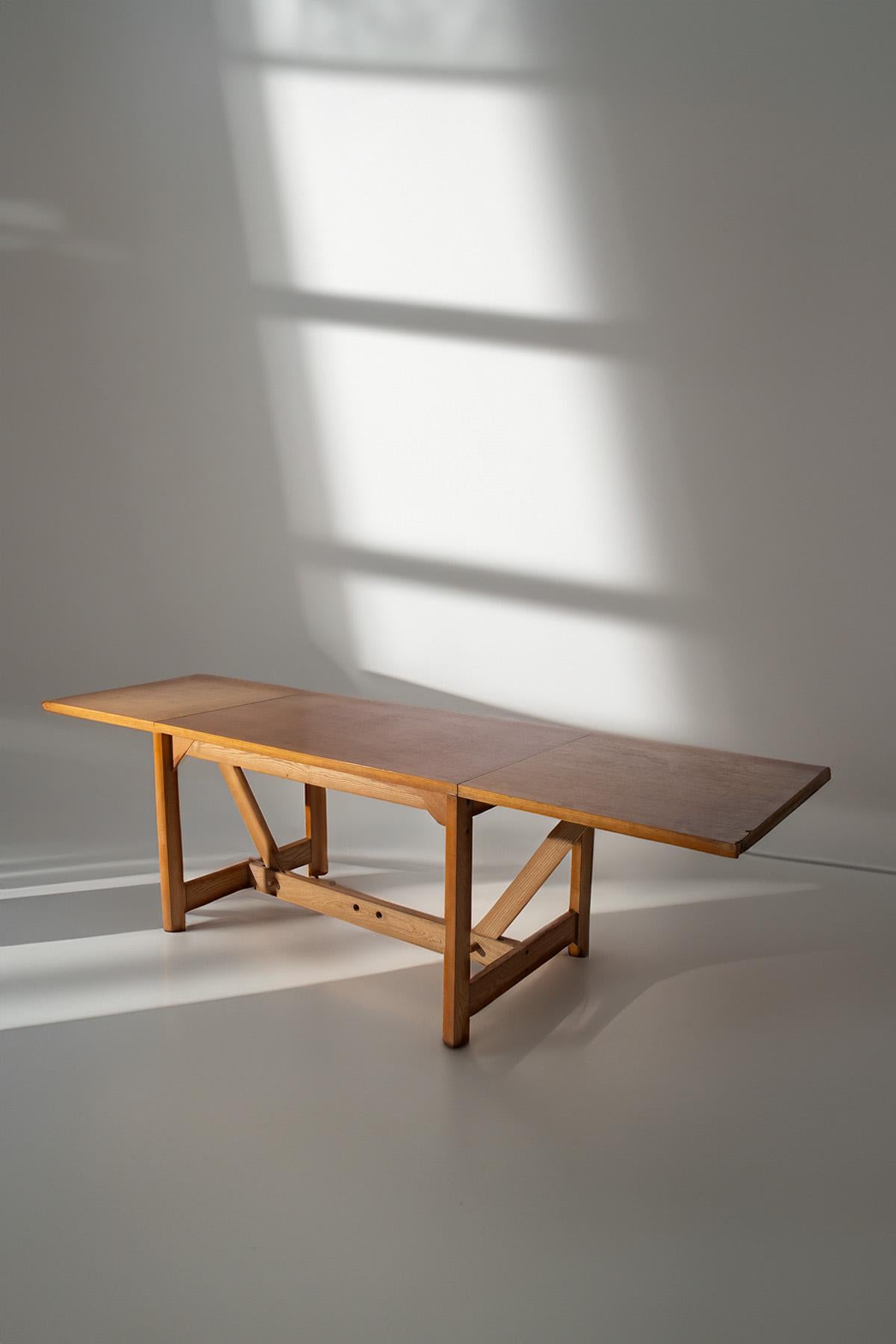 Extendable ashwood dining table for Germa by Werther Toffoloni and Piero Palange in vendita 7