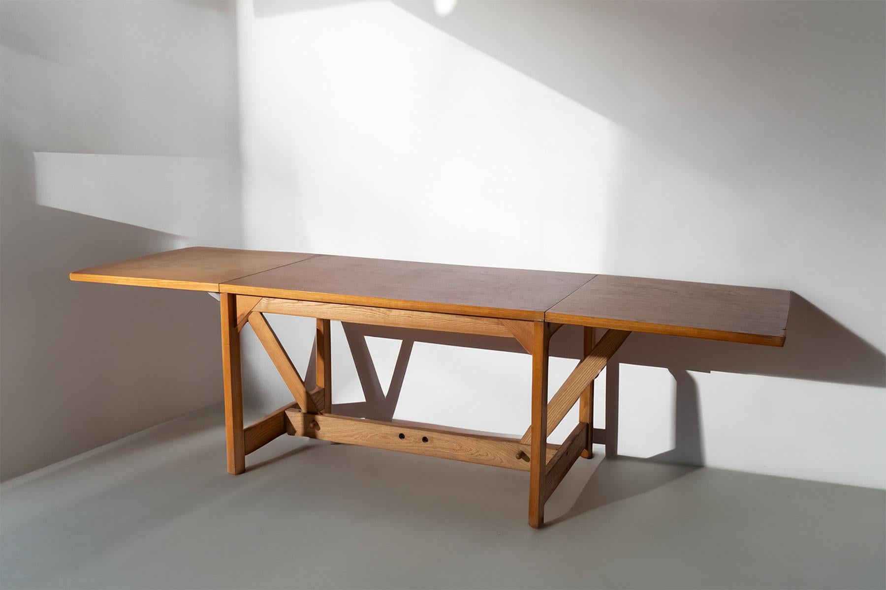 Legno Extendable ashwood dining table for Germa by Werther Toffoloni and Piero Palange in vendita