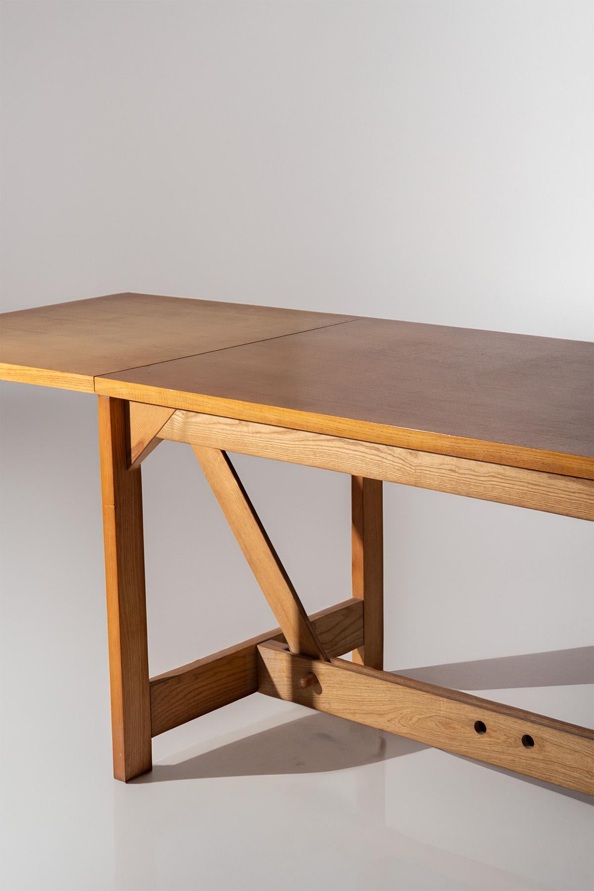 Extendable ashwood dining table for Germa by Werther Toffoloni and Piero Palange in vendita 1
