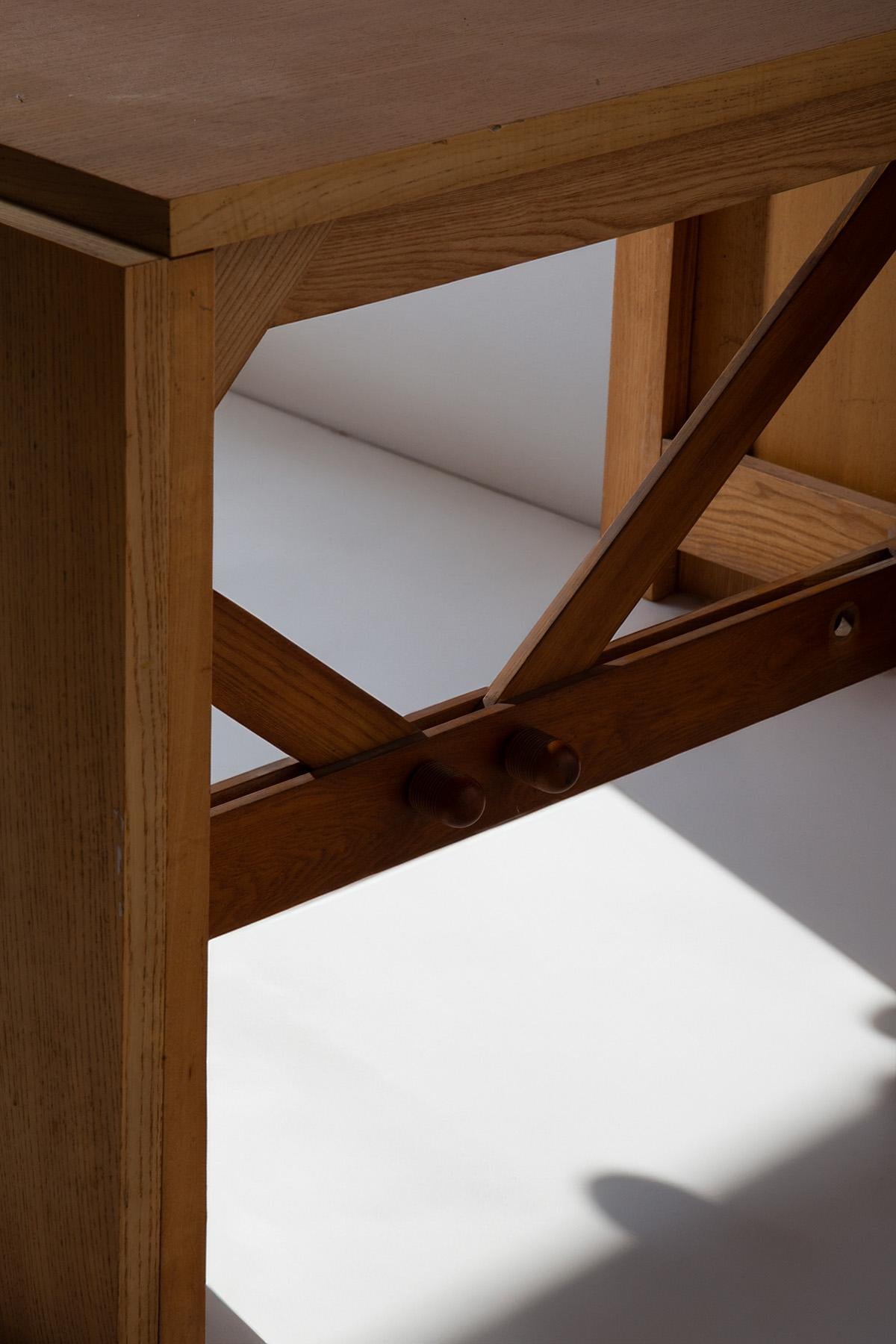 Extendable ashwood dining table for Germa by Werther Toffoloni and Piero Palange in vendita 2