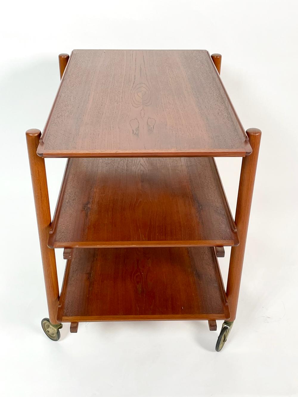 Mid-20th Century Extendable Bar Cart Made in Denmark by Poul Hundevad