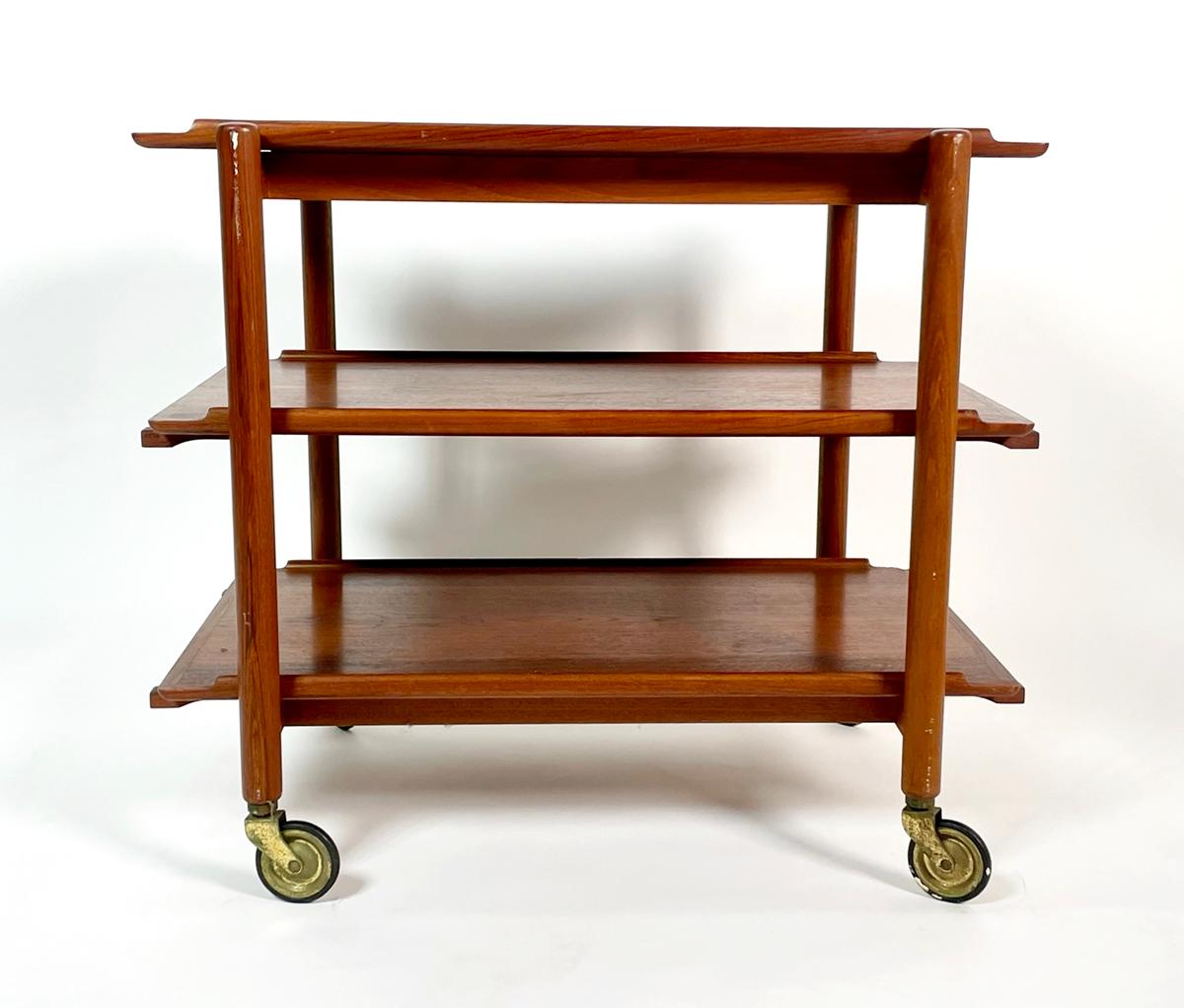 Teak Extendable Bar Cart Made in Denmark by Poul Hundevad