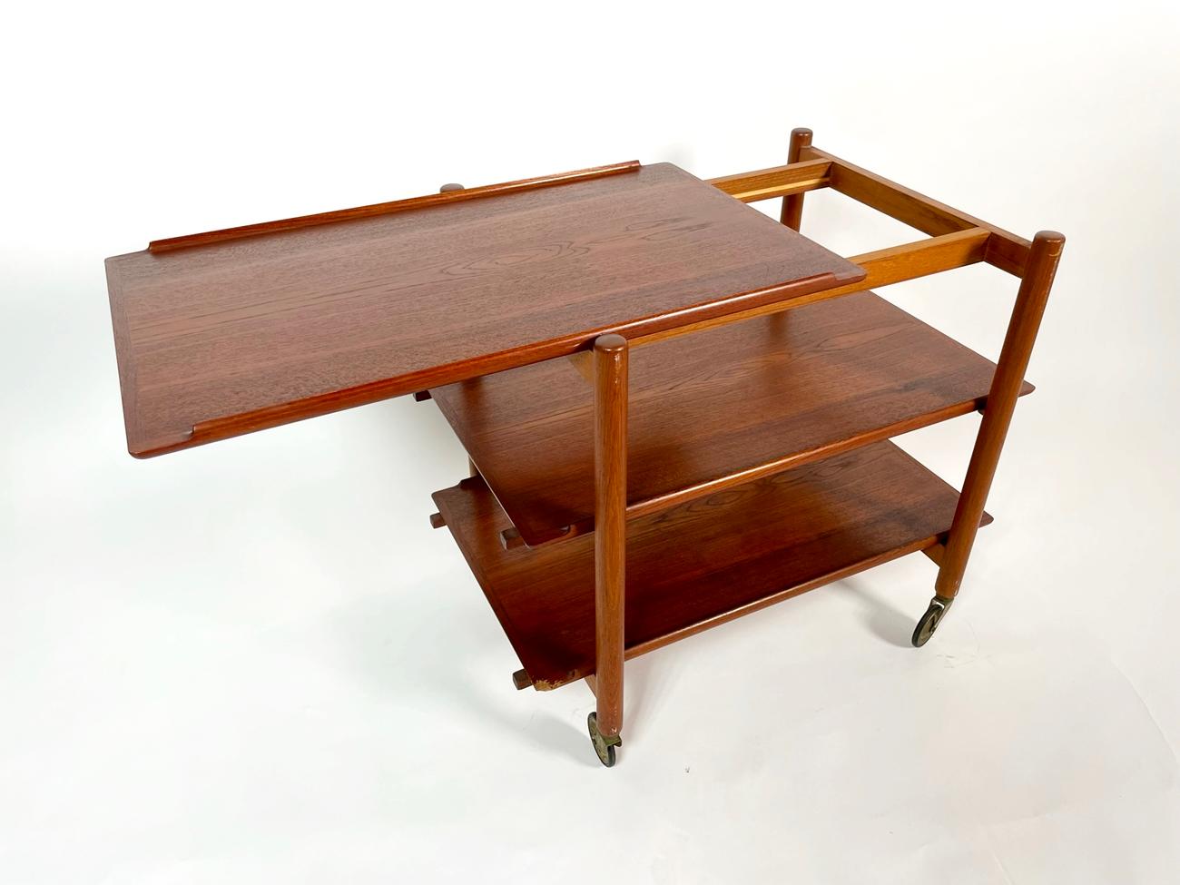 Extendable Bar Cart Made in Denmark by Poul Hundevad 1