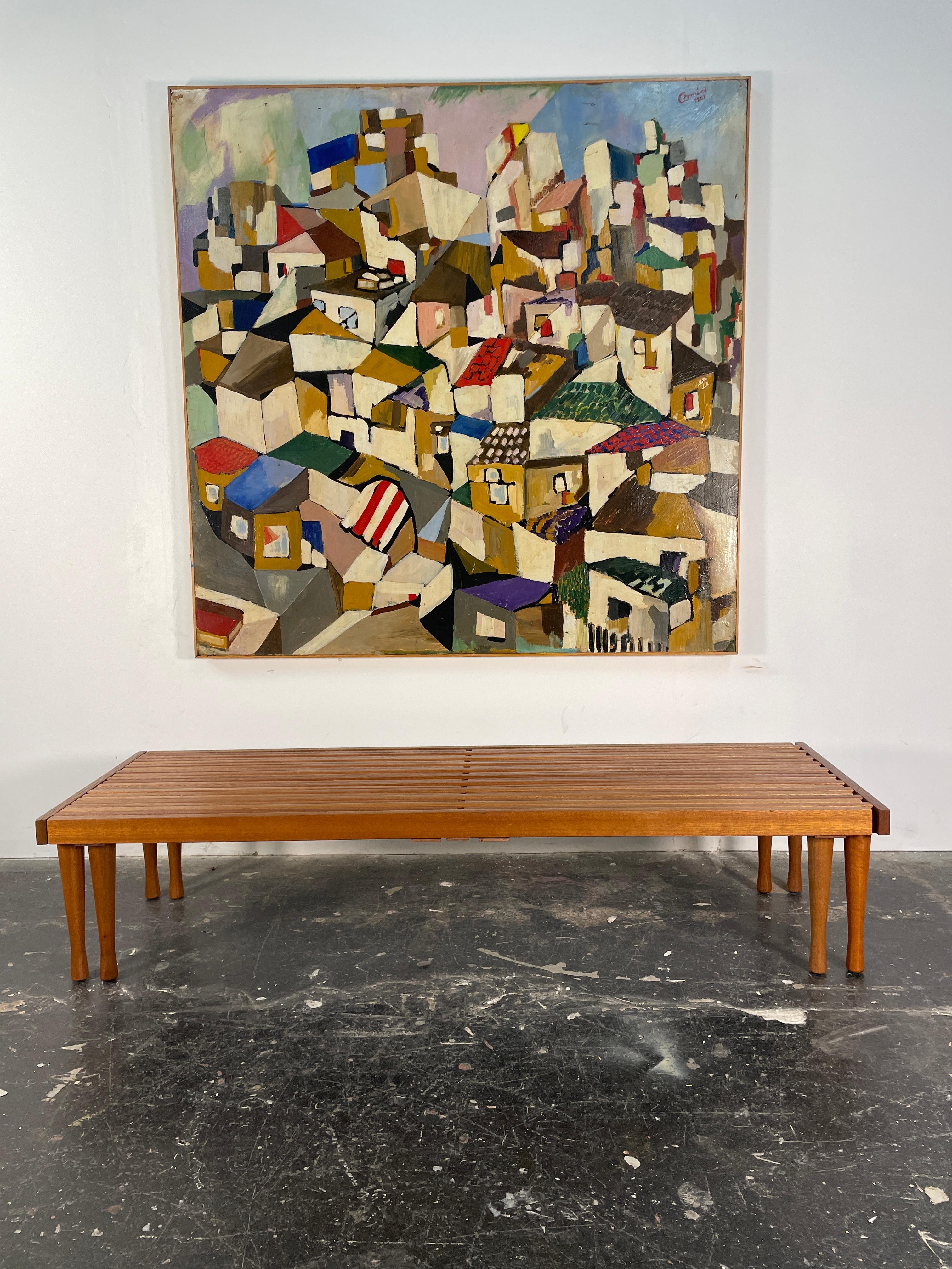 Mid-Century Modern Extendable Bench in Mahogany by John Keal for Brown Saltman