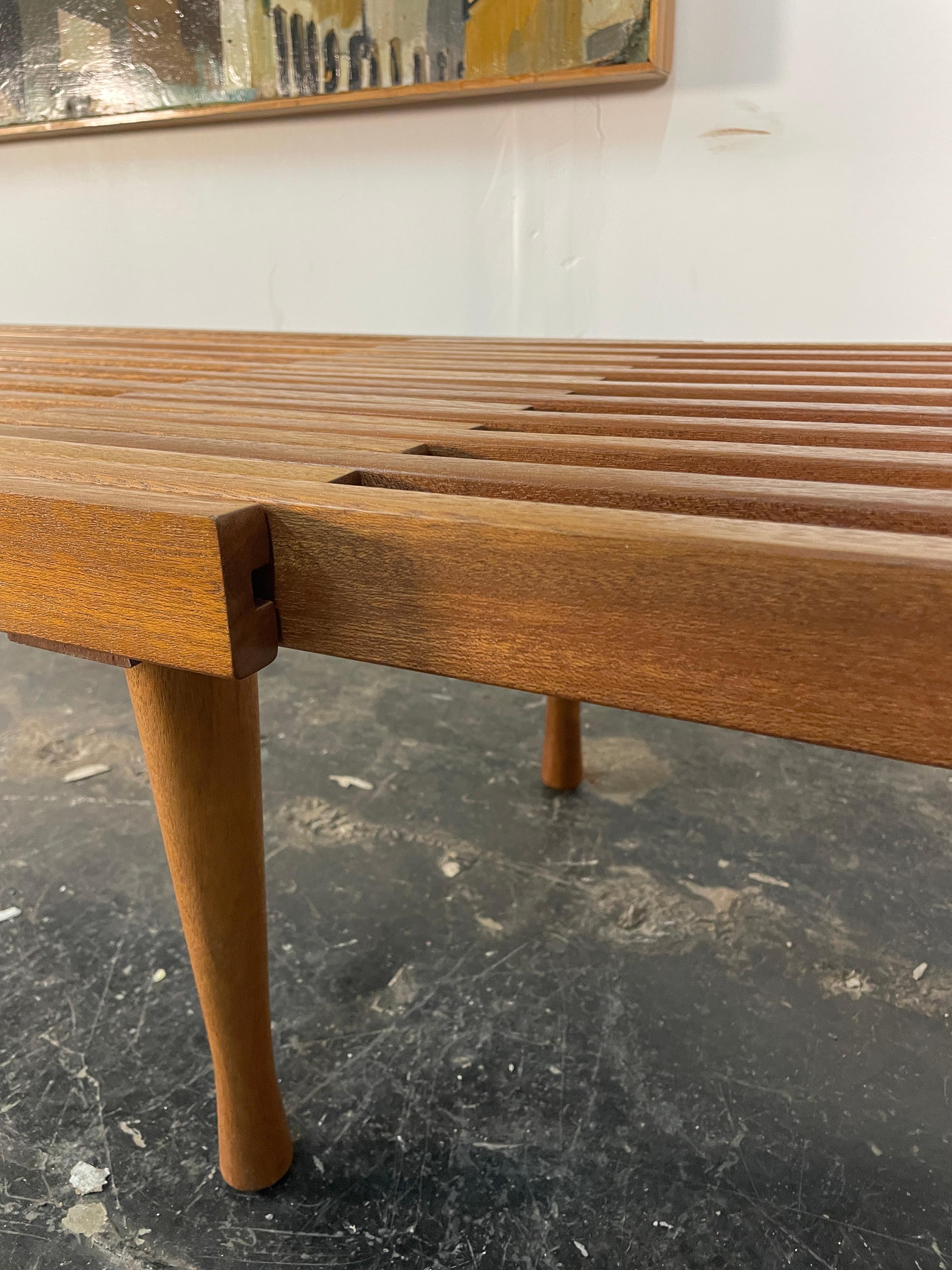 Danish Extendable Bench in Mahogany by John Keal for Brown Saltman