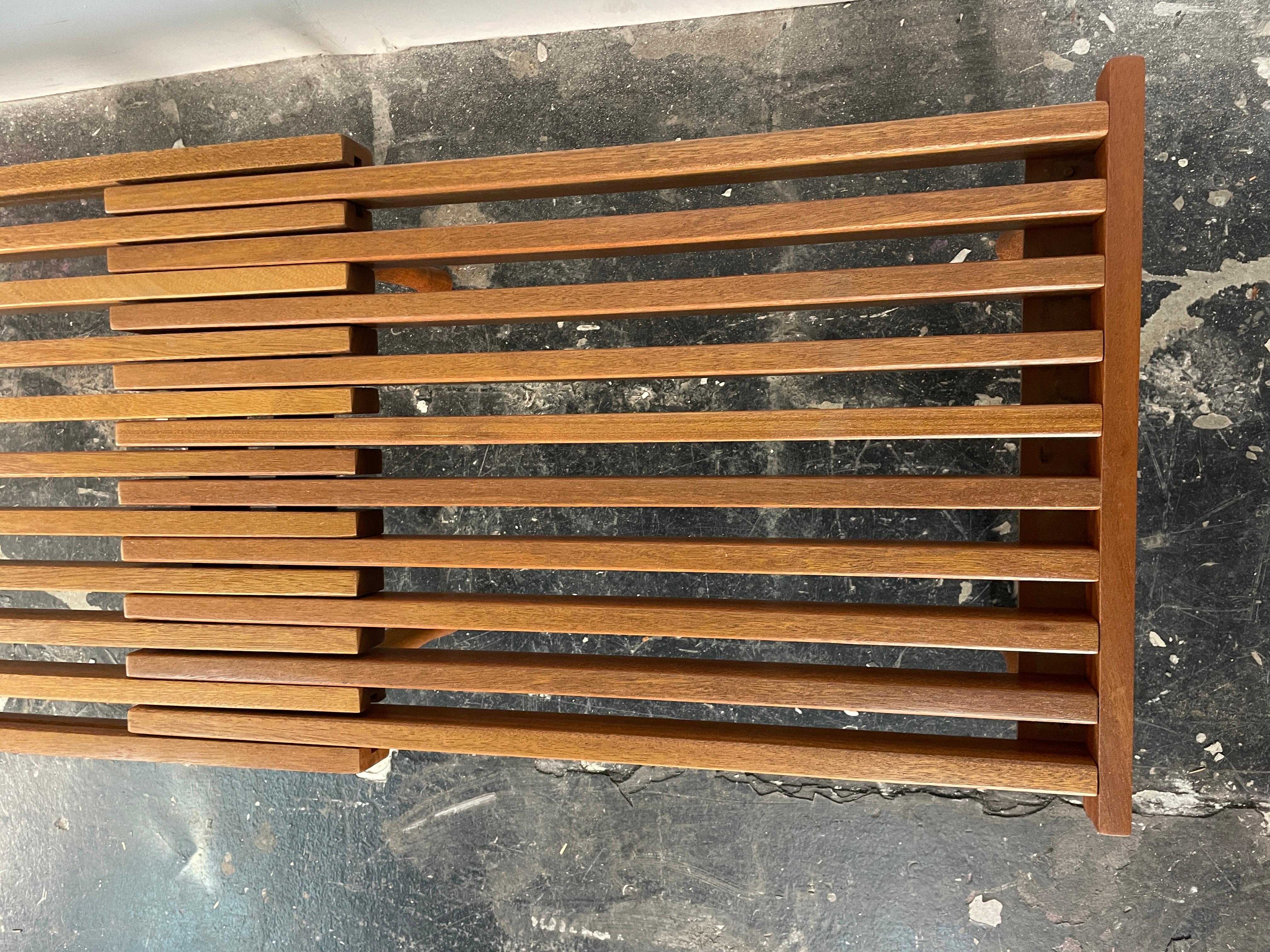 Walnut Extendable Bench in Mahogany by John Keal for Brown Saltman