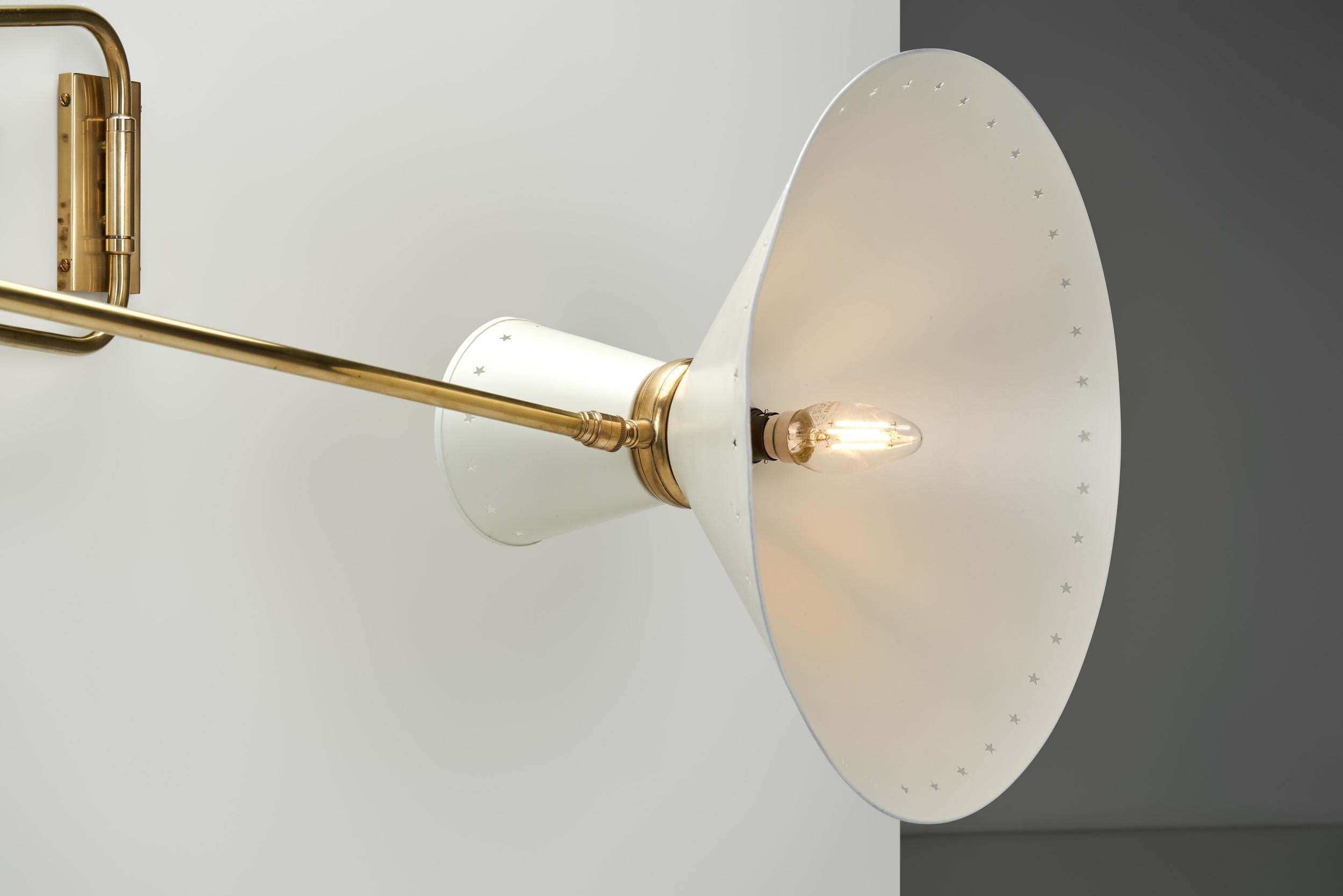 Extendable Brass Wall Lamp in the manner of Robert Mathieu, Europe 1950s For Sale 9