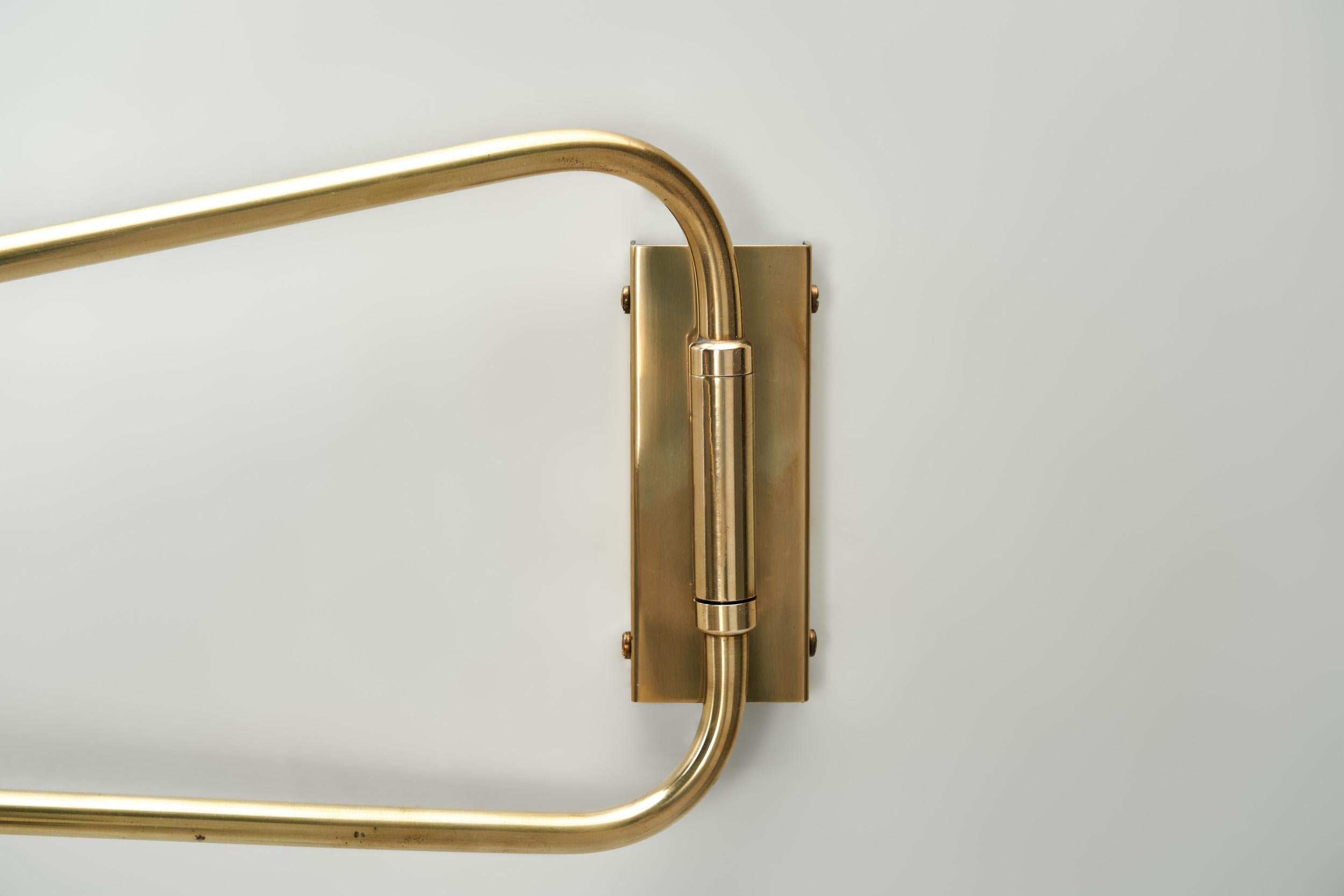 Extendable Brass Wall Lamp in the manner of Robert Mathieu, Europe 1950s For Sale 13