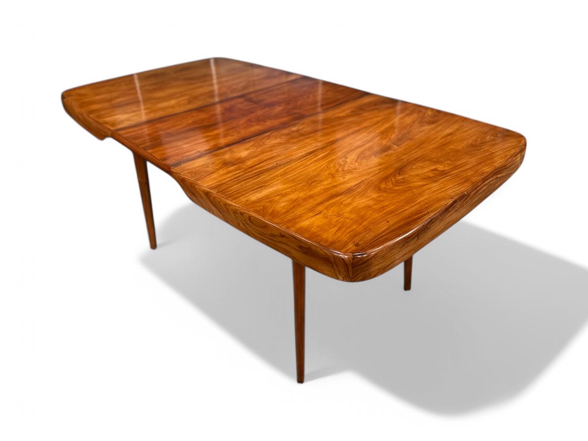Tavolo da pranzo moderno brasiliano allungabile in legno duro di Caviuna, Carlo Hauner 1950s In condizioni buone in vendita a New York, NY