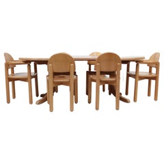 Extendable Brutalist Dining Room Set by Rainer Daumiller for Hirtshals, 1970s