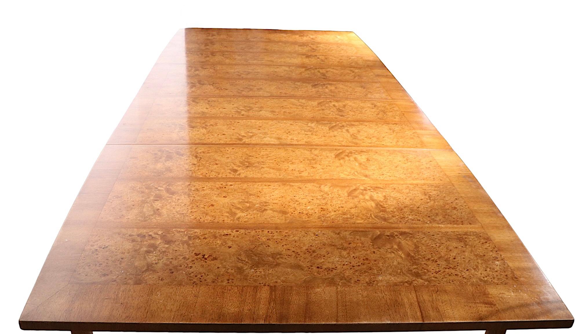 Extendable Burl and Mahogany Top Dining Table with Two Leaves Ca. 1950/1960's 7
