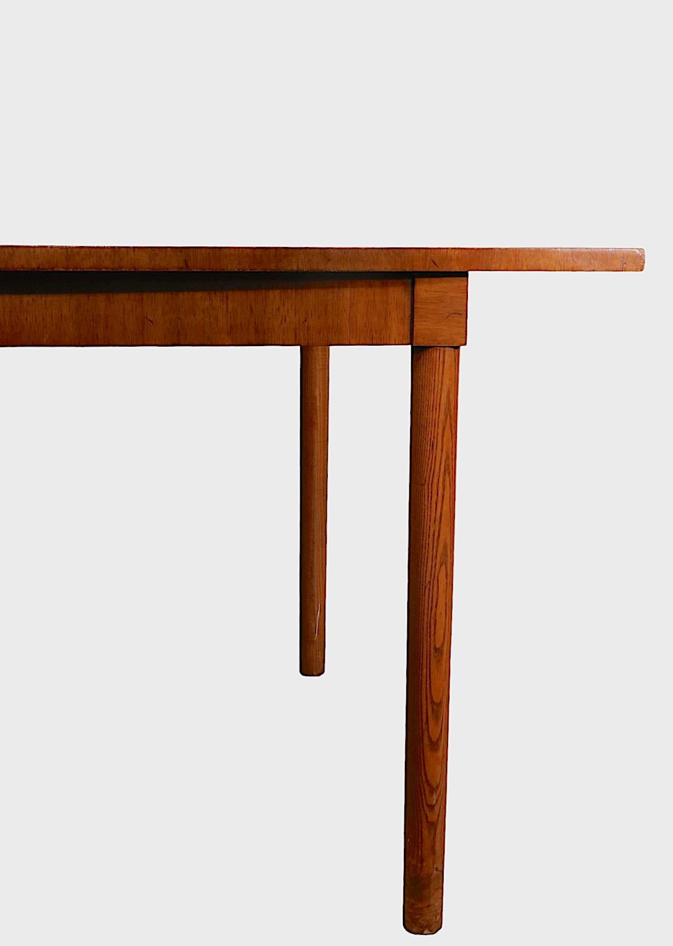 Extendable Burl and Mahogany Top Dining Table with Two Leaves Ca. 1950/1960's 8
