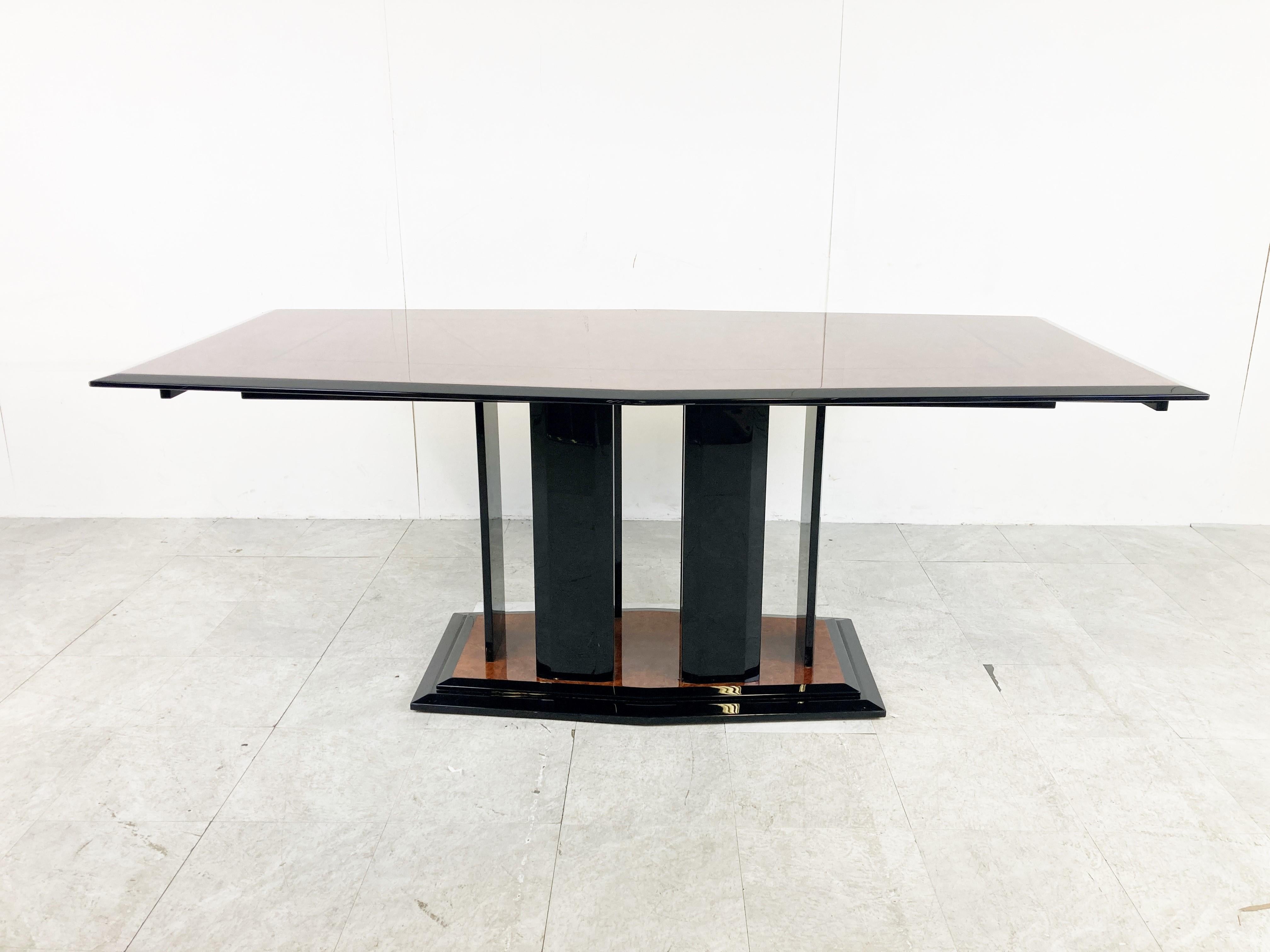 Extendable Burl Wood Dining Table by Paul Michel, 1980s For Sale 4