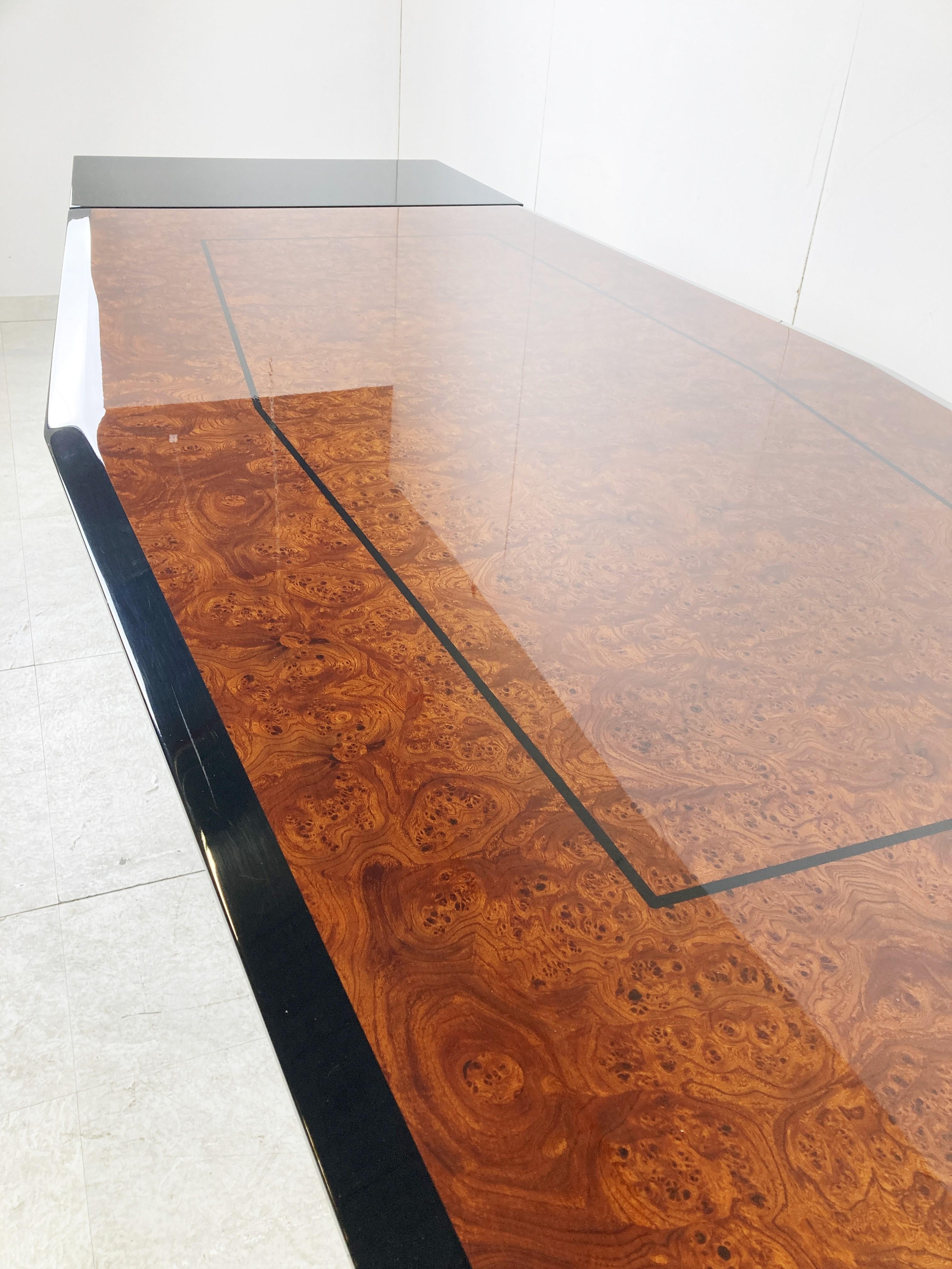 Extendable Burl Wood Dining Table by Paul Michel, 1980s For Sale 2