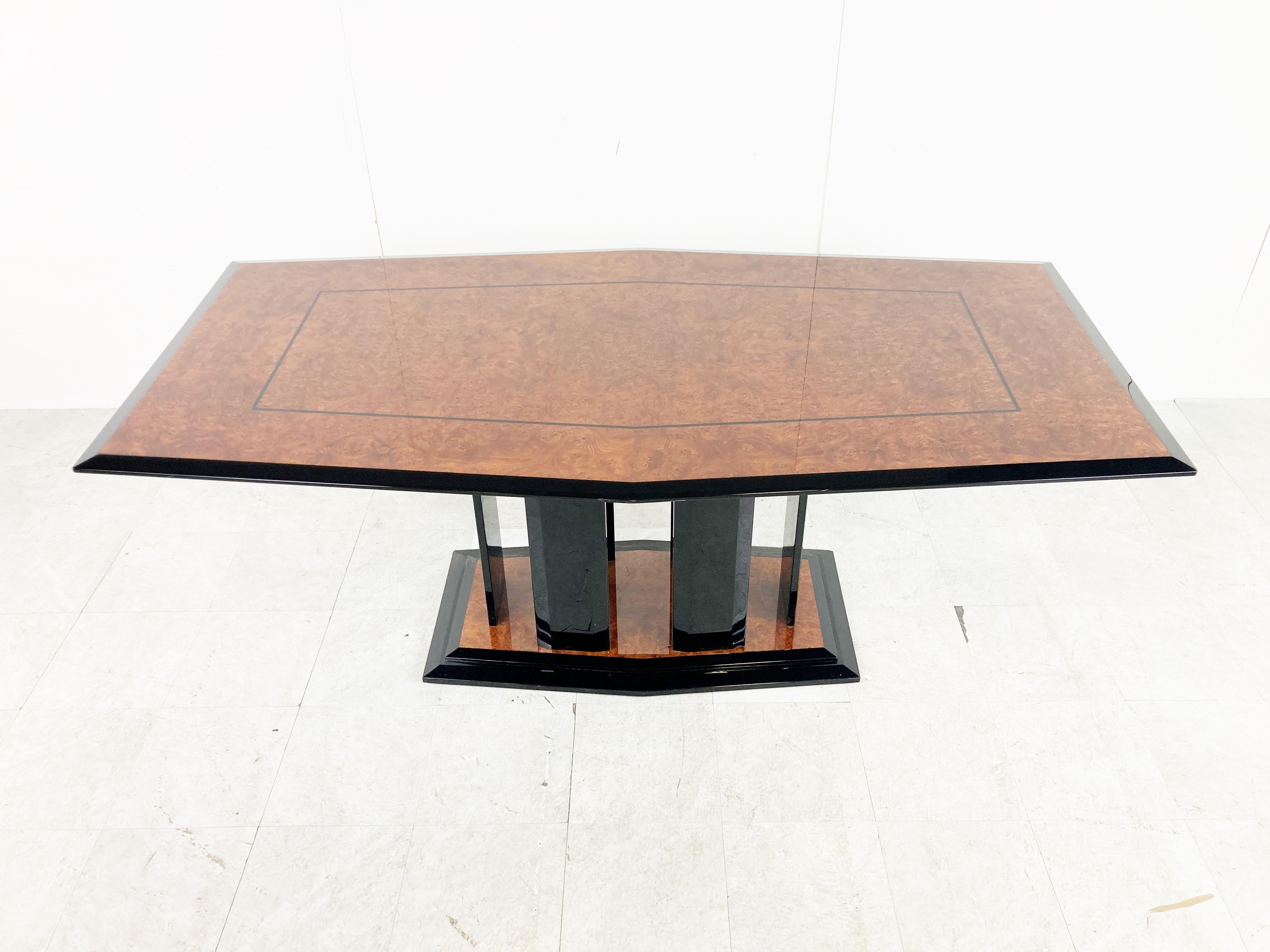Extendable Burl Wood Dining Table by Paul Michel, 1980s For Sale 3
