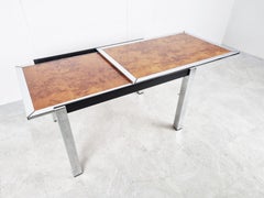 Extendable Burl Wood Dining Table by Willy Rizzo, 1970s