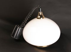 Extendable Ceiling Lamp with Glass and Gold Metal Lampshade