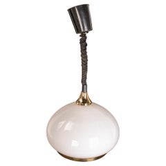 Retro Extendable Ceiling Lamp with Glass and Gold Metal Lampshade