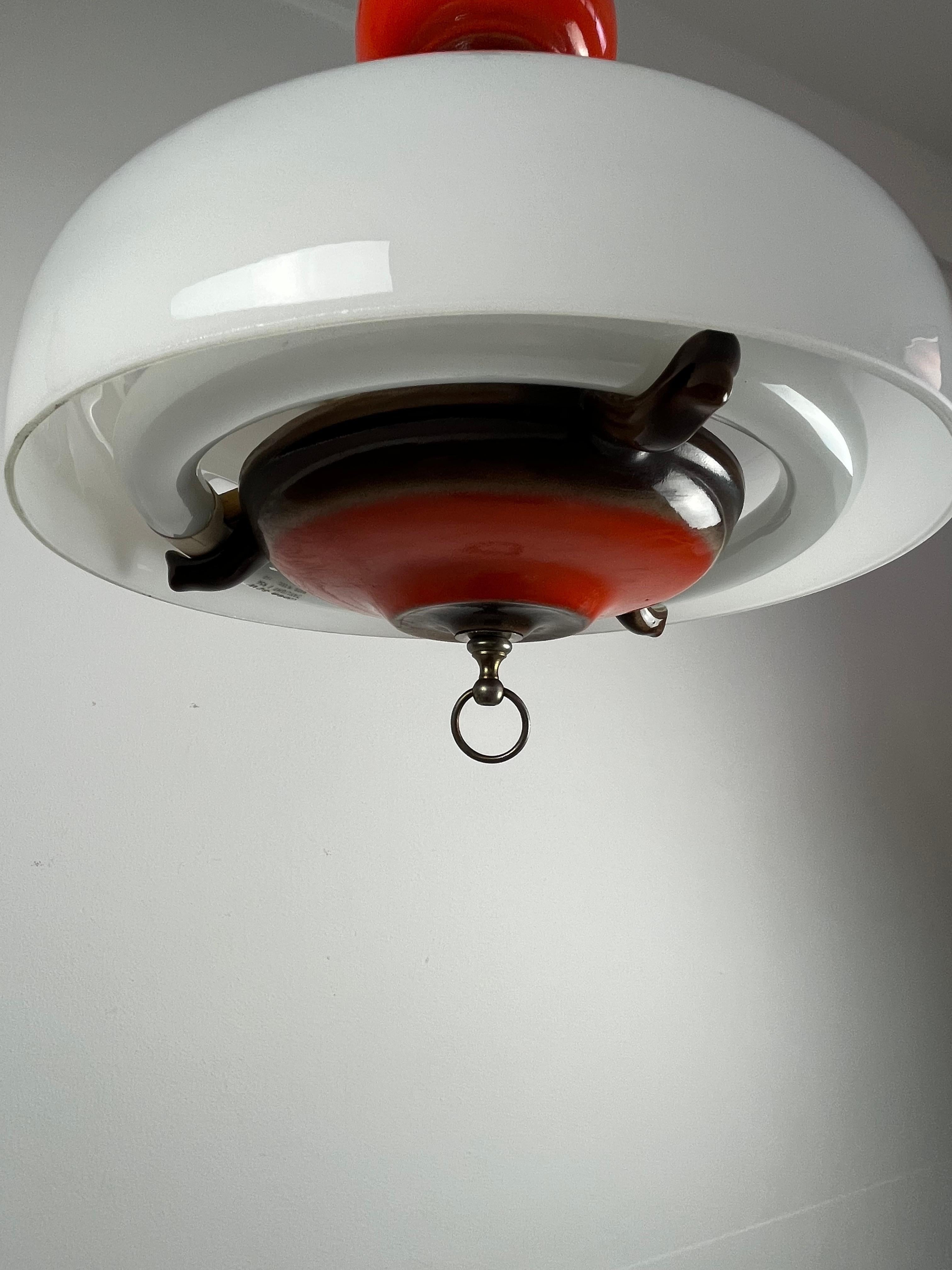Extendable Ceramic and Glass Chandelier, Italy, 1970s For Sale 3