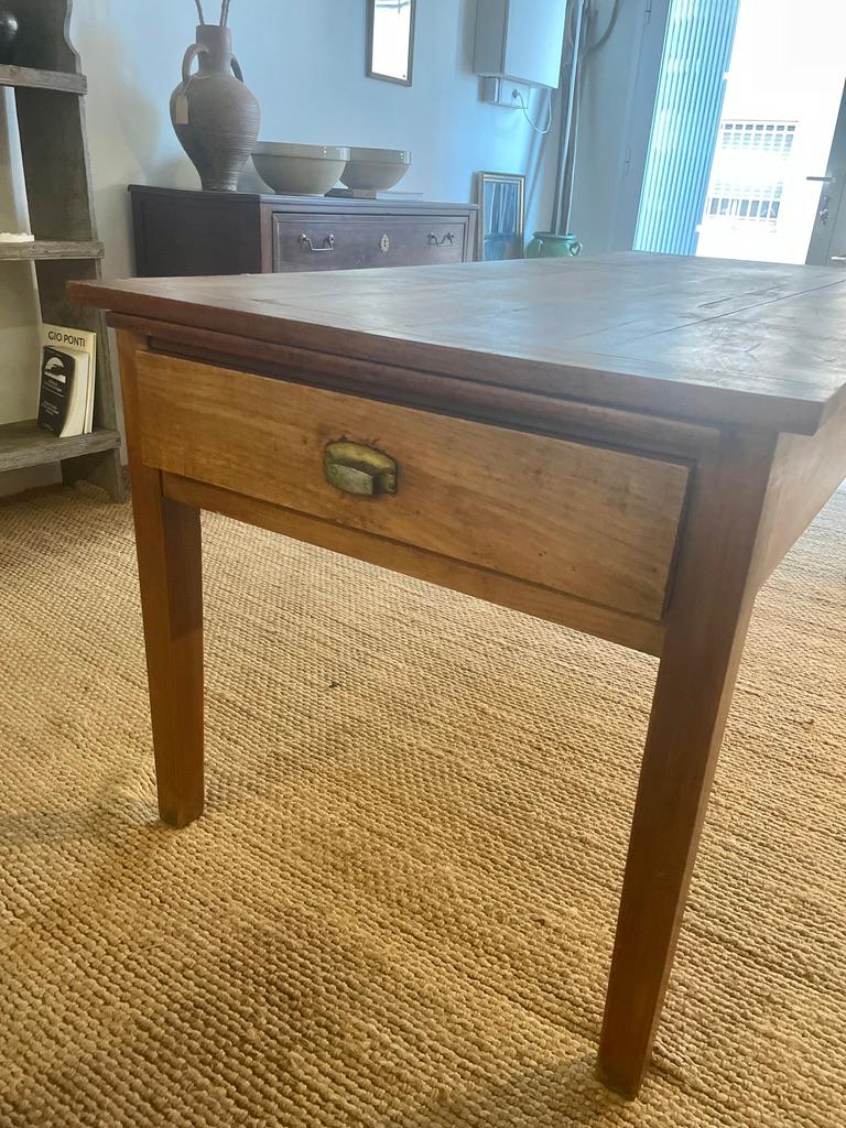 French Extendable Cherrywood Dining Table mid 20th For Sale