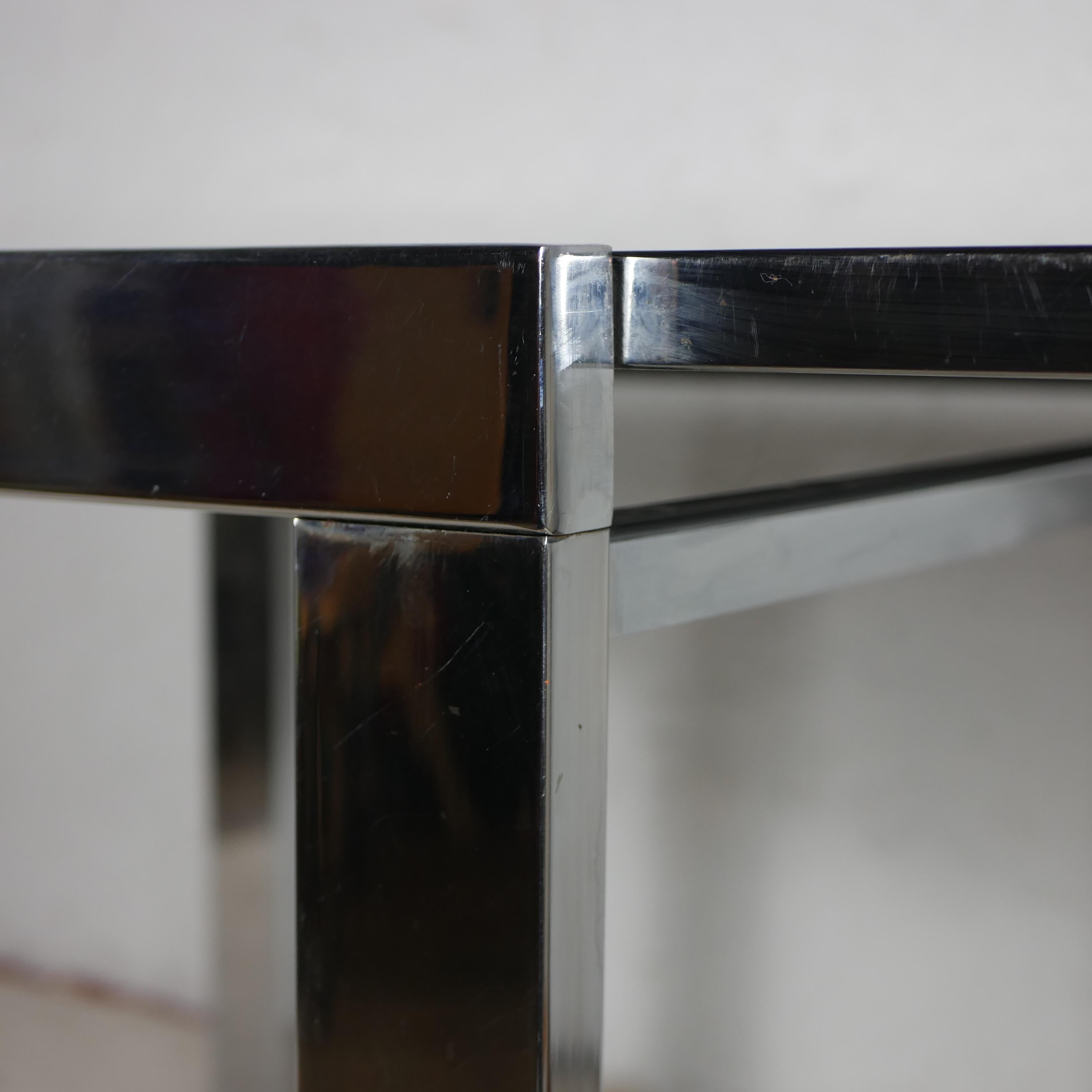 Extendable Chrome and Glass Dining Table in the Style of Milo Baughman, Italy 7