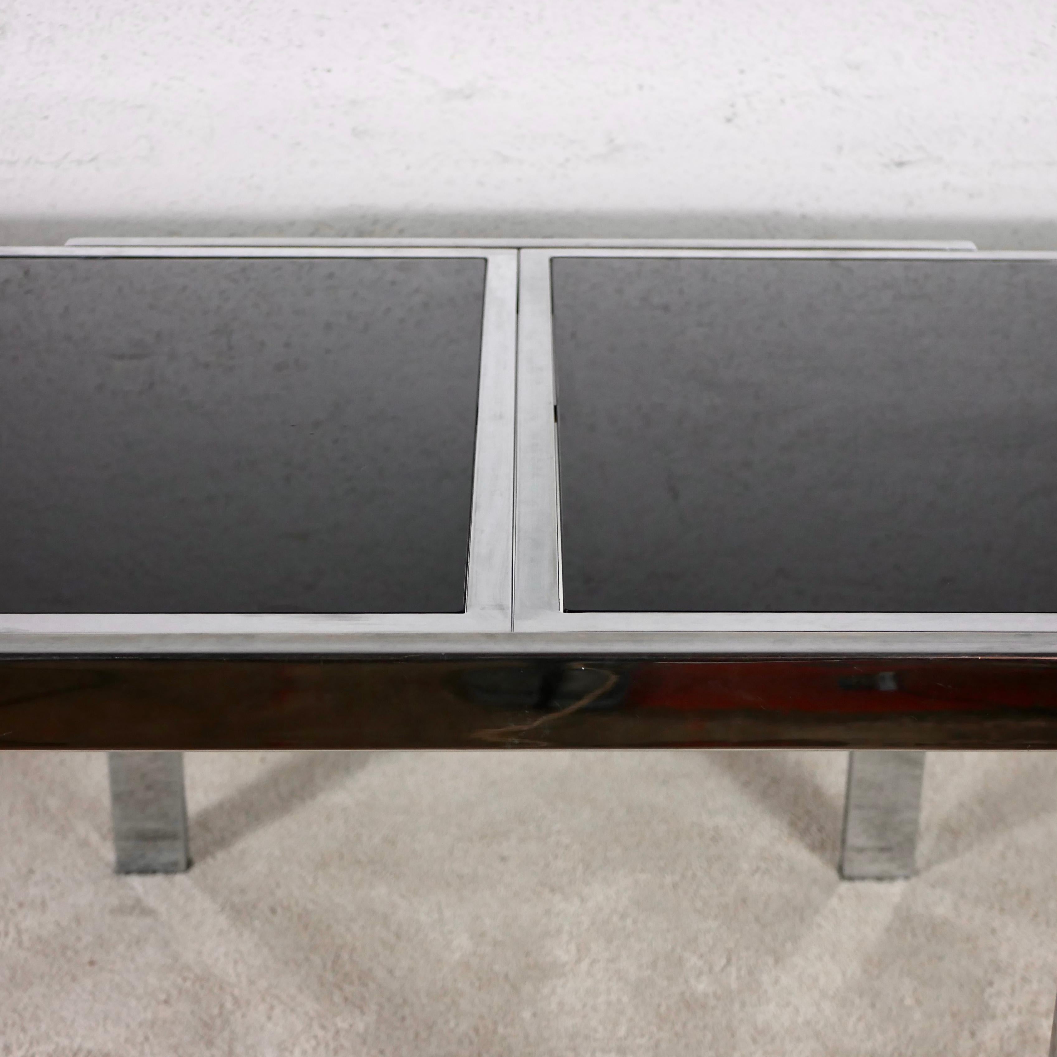 Extendable Chrome and Glass Dining Table in the Style of Milo Baughman, Italy 8