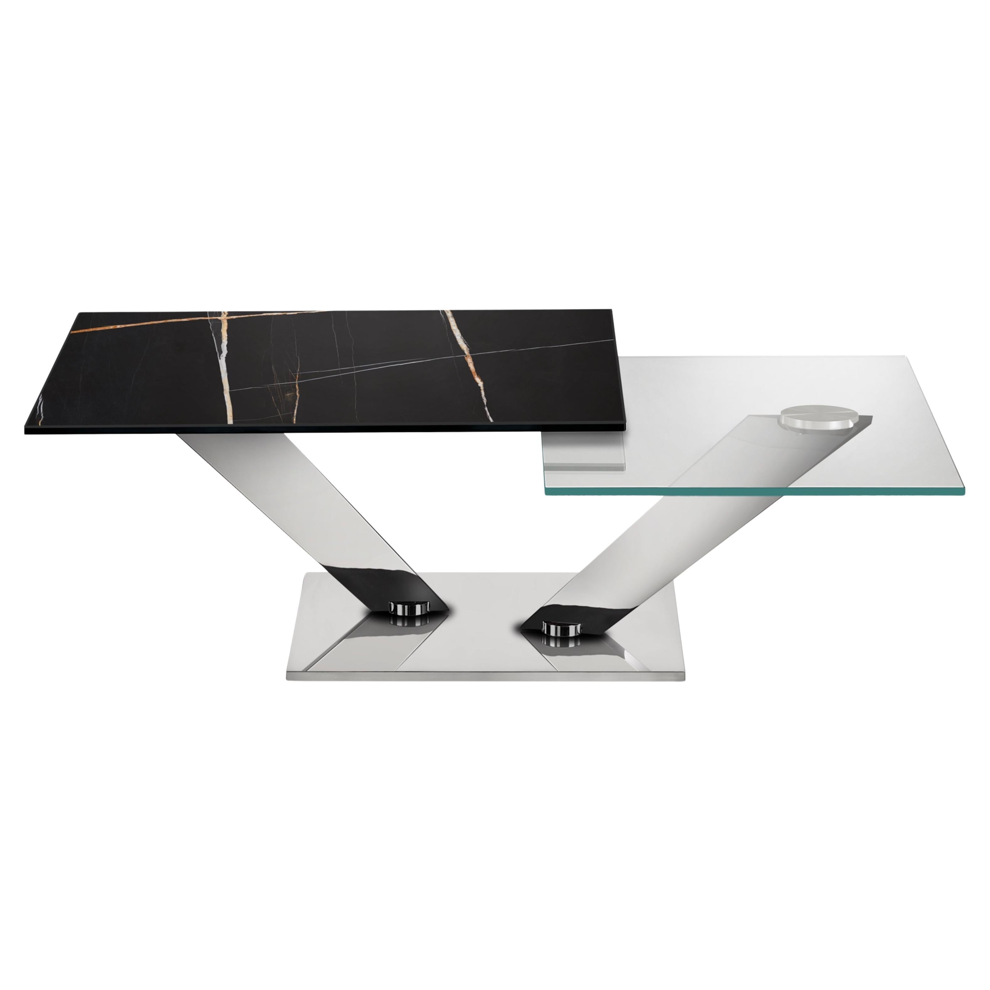 Ausziehbarer Couchtisch Naos CALYPSO - Keramik SAHARA NOIR Design Y. Hatano
