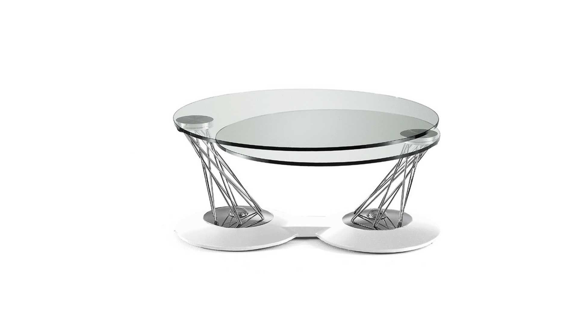 GEMELLI - Ausziehbarer Couchtisch
Entwurf: D. D'Urbino & P. Lomazzi

Der Gemelli Couchtisch ist ein vielseitiges und anspruchsvolles Möbelstück, das innovatives Design mit funktioneller Eleganz verbindet. Die synchronisierten Drehplatten ermöglichen