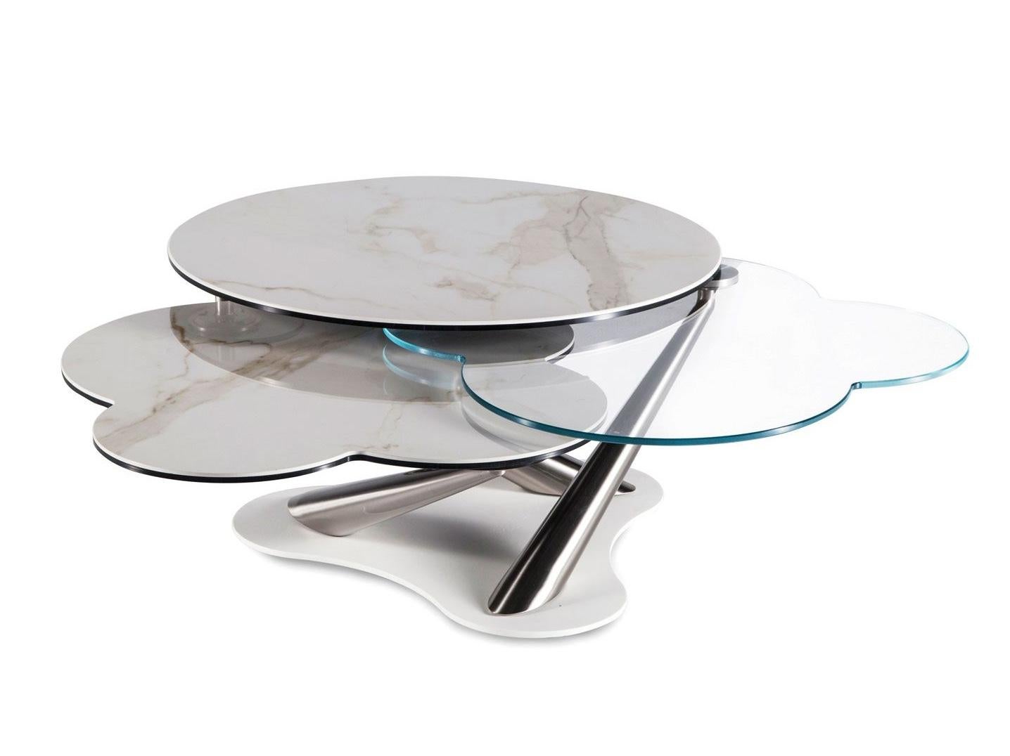Italian Extendable coffee table Naos Myflower Design D. D'Urbino & P. Lomazzi For Sale