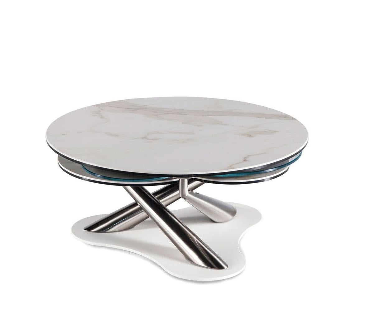 Extendable coffee table Naos Myflower Design D. D'Urbino & P. Lomazzi In New Condition For Sale In Alcamo, IT