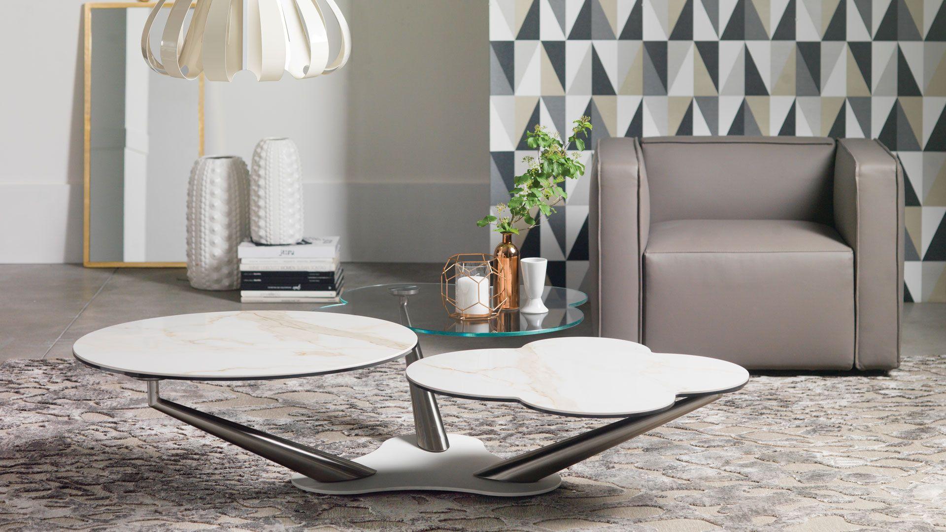 Contemporary Extendable coffee table Naos Myflower Design D. D'Urbino & P. Lomazzi For Sale