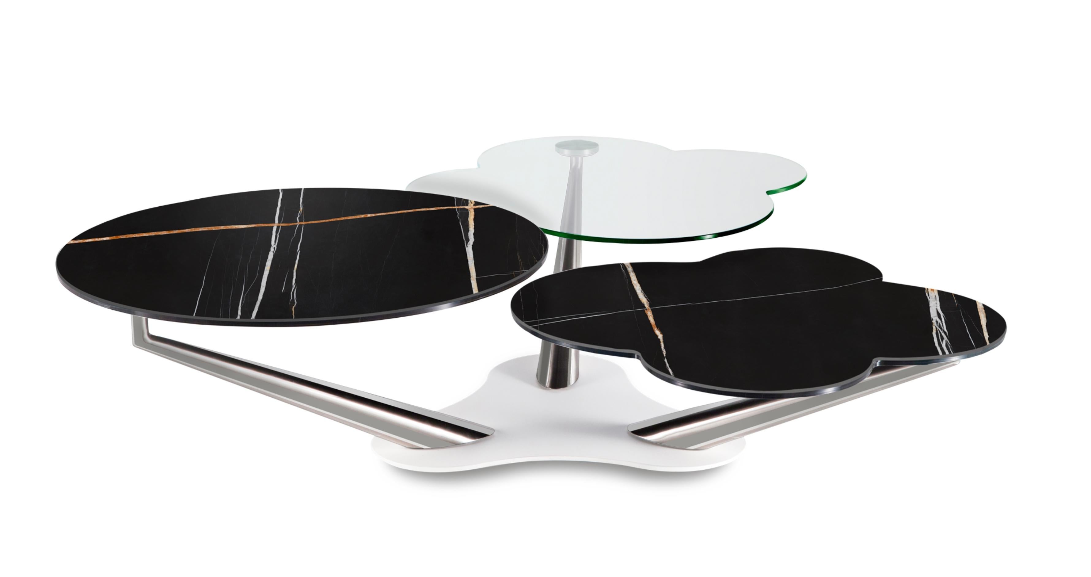 MyFlower - Extendable Coffee Table

Design: D. D'Urbino & P. Lomazzi

The MyFlower coffee table is a versatile and elegant piece that combines functionality with refined style. Its unique geometry and synchronized three-tier mechanism allow the