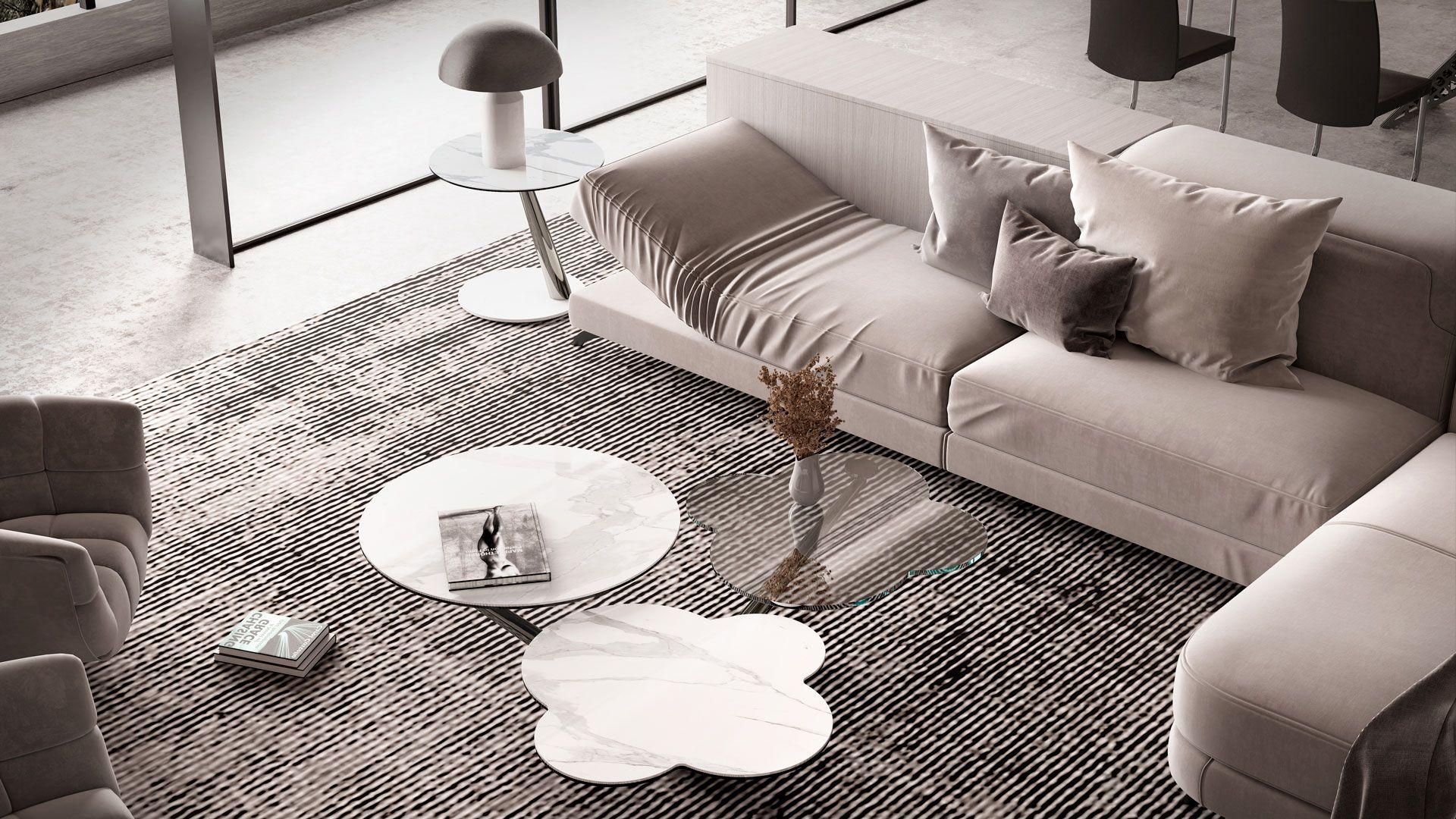 Extendable coffee table Naos Myflower - Sahara noir - D. D'Urbino & P. Lomazzi In New Condition For Sale In Alcamo, IT