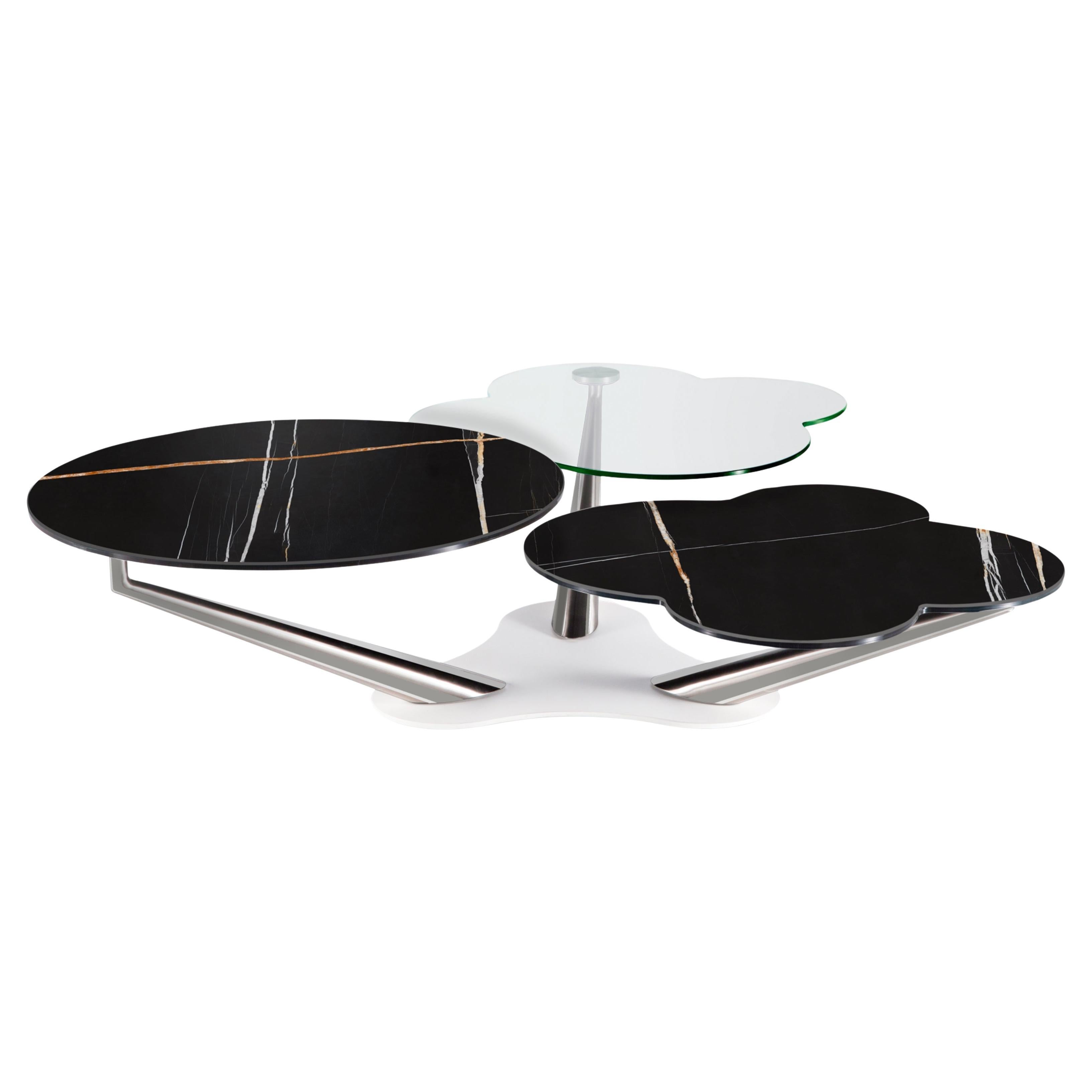 Extendable coffee table Naos Myflower - Sahara noir - D. D'Urbino & P. Lomazzi